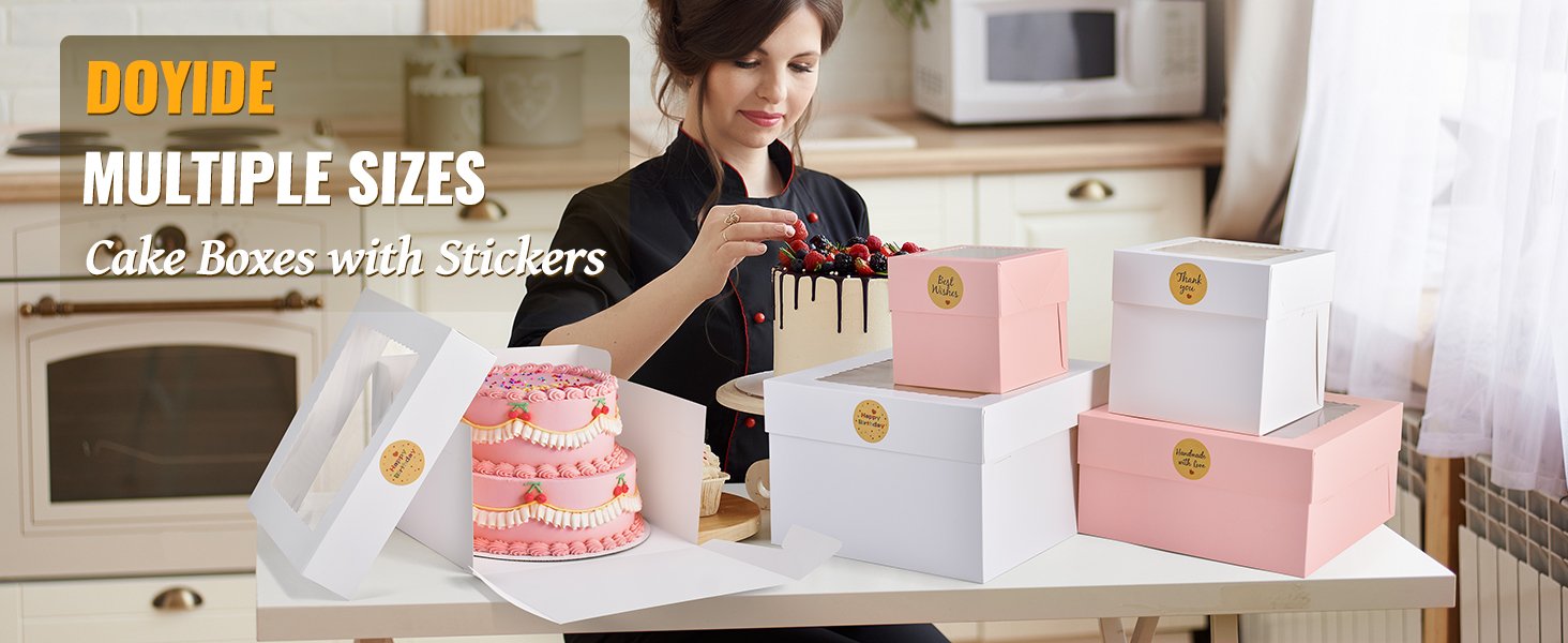 Wholesale 12-Pack 6x6x6 Inch White Square Mini Cake Boxes with Window for Pastries Cookies Chocolates Cupcakes Bakery Birthday Parties Factory