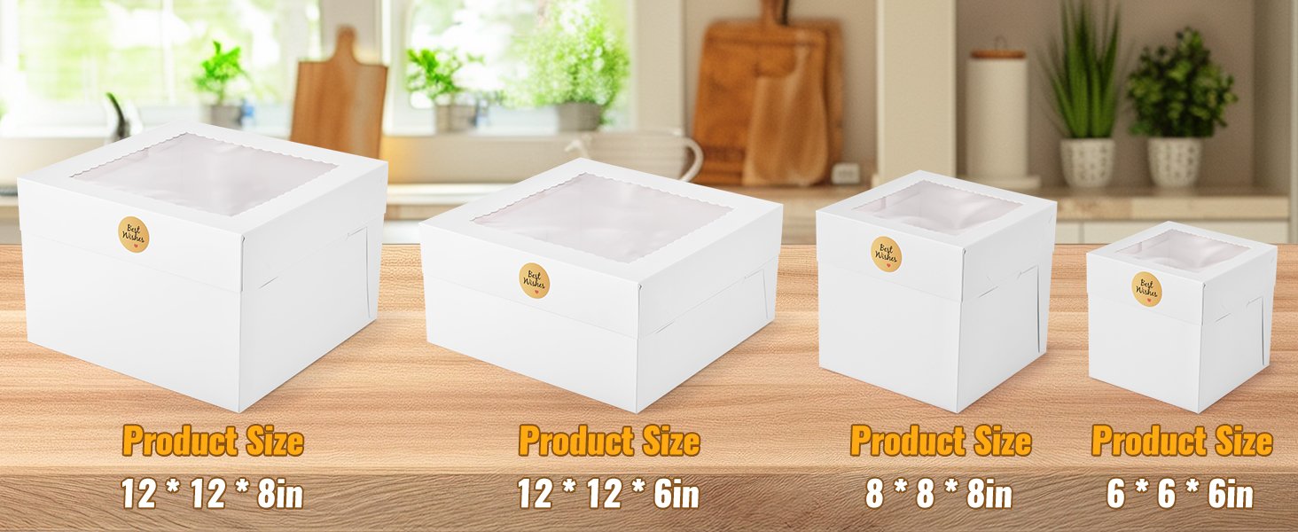 Wholesale 12-Pack 6x6x6 Inch White Square Mini Cake Boxes with Window for Pastries Cookies Chocolates Cupcakes Bakery Birthday Parties Factory