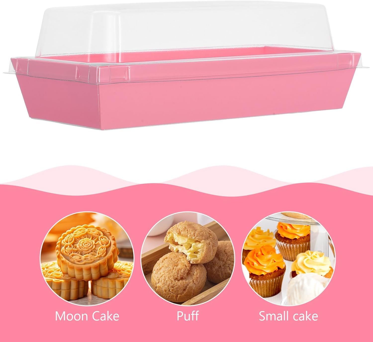 Wholesale 50 Pack Large Rectangular Bakery Boxes with Lids Disposable Pink Paper Containers for Sandwiches Pastries Baked Goods Catering Takeout Factory