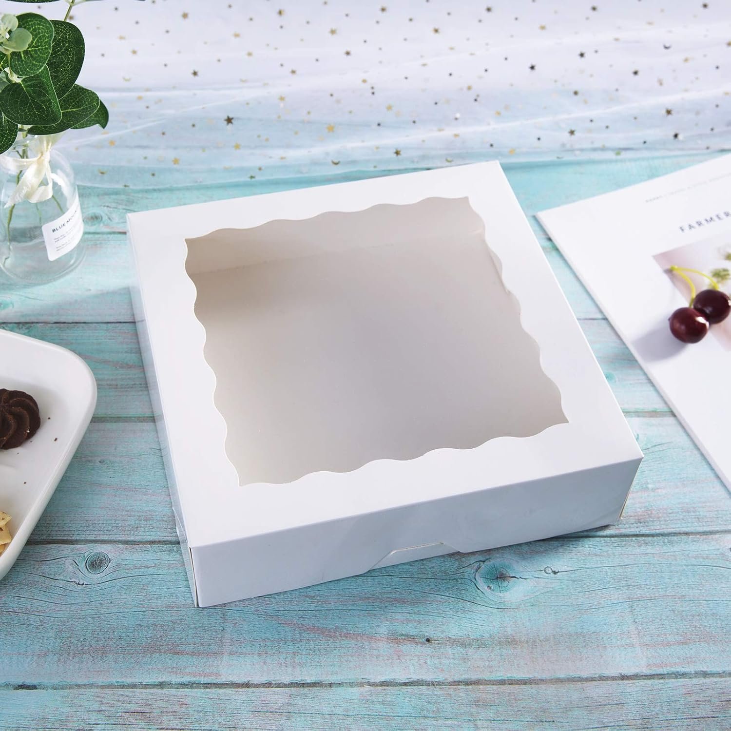 Wholesale 12x12x2.5 Inch White Bakery Boxes with PVC Window 15 Pack Large Disposable for Pies Cookies Factory