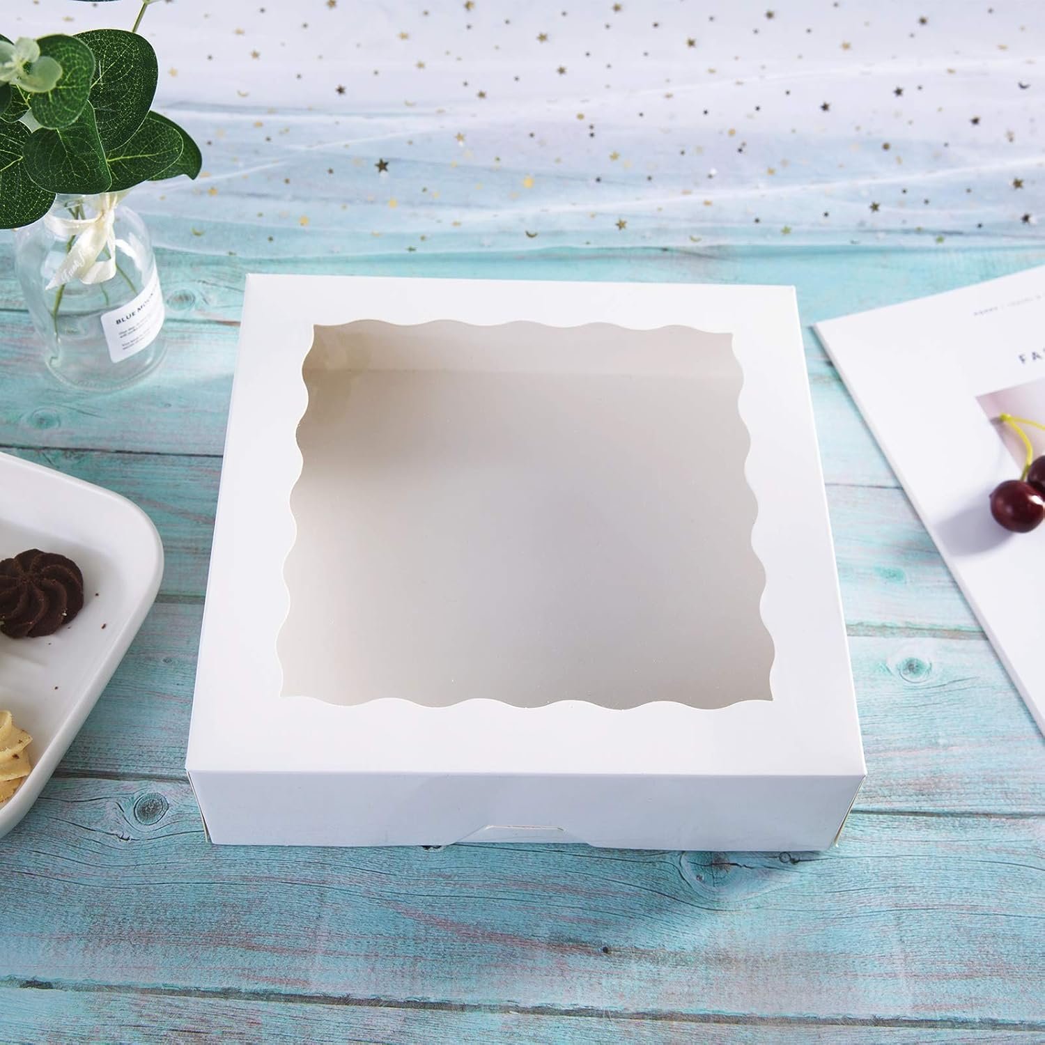 Wholesale 12x12x2.5 Inch White Bakery Boxes with PVC Window 15 Pack Large Disposable for Pies Cookies Factory