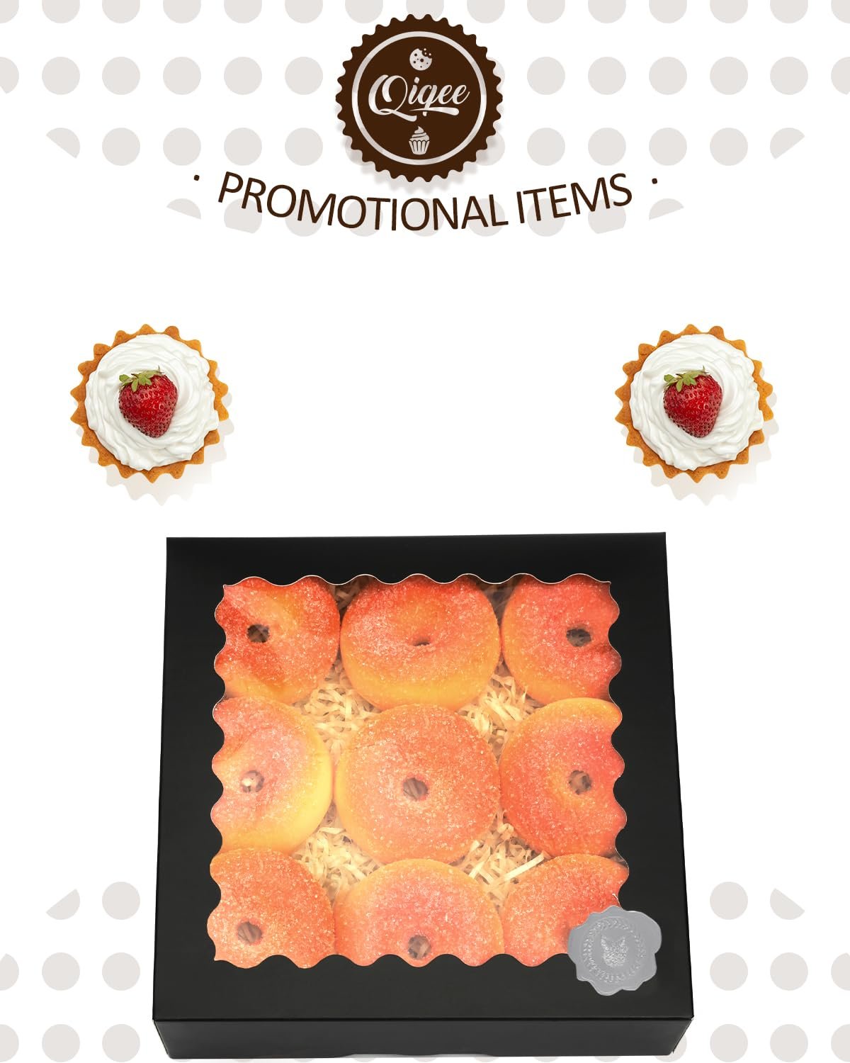 Wholesale Auto-Pop Up 30pcs 9x9x2.5 Inch Window Pie Donut Pastry Bakery Boxes Black Factory