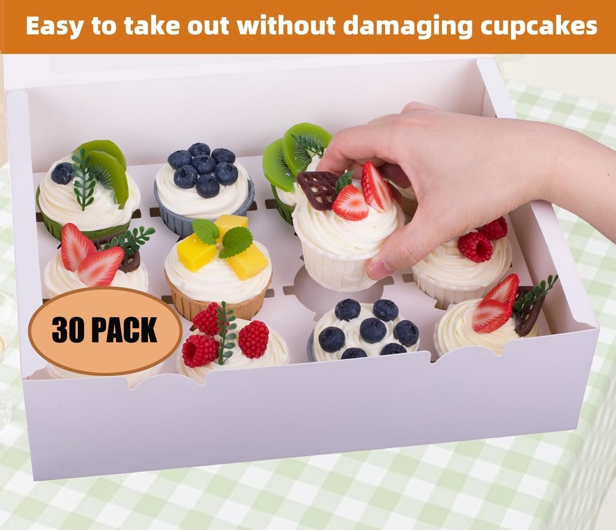 Wholesale 30-Set Food Grade Cupcake Boxes Hold 12 Standard Cupcakes with Windows and Inserts White Bakery Carriers for Muffins Pastries Manufacturer Wholesale 30-Set Food Grade Cupcake Boxes Hold 12 Standard Cupcakes with Windows and Inserts White Bakery Carriers for Muffins Pastries Manufacturer