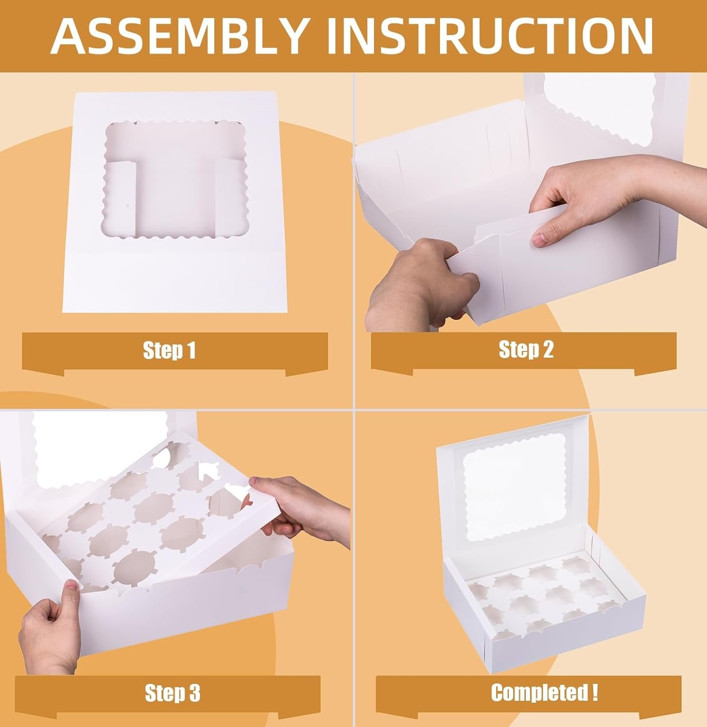 Wholesale 30-Set Food Grade Cupcake Boxes Hold 12 Standard Cupcakes with Windows and Inserts White Bakery Carriers for Muffins Pastries Manufacturer Wholesale 30-Set Food Grade Cupcake Boxes Hold 12 Standard Cupcakes with Windows and Inserts White Bakery Carriers for Muffins Pastries Manufacturer