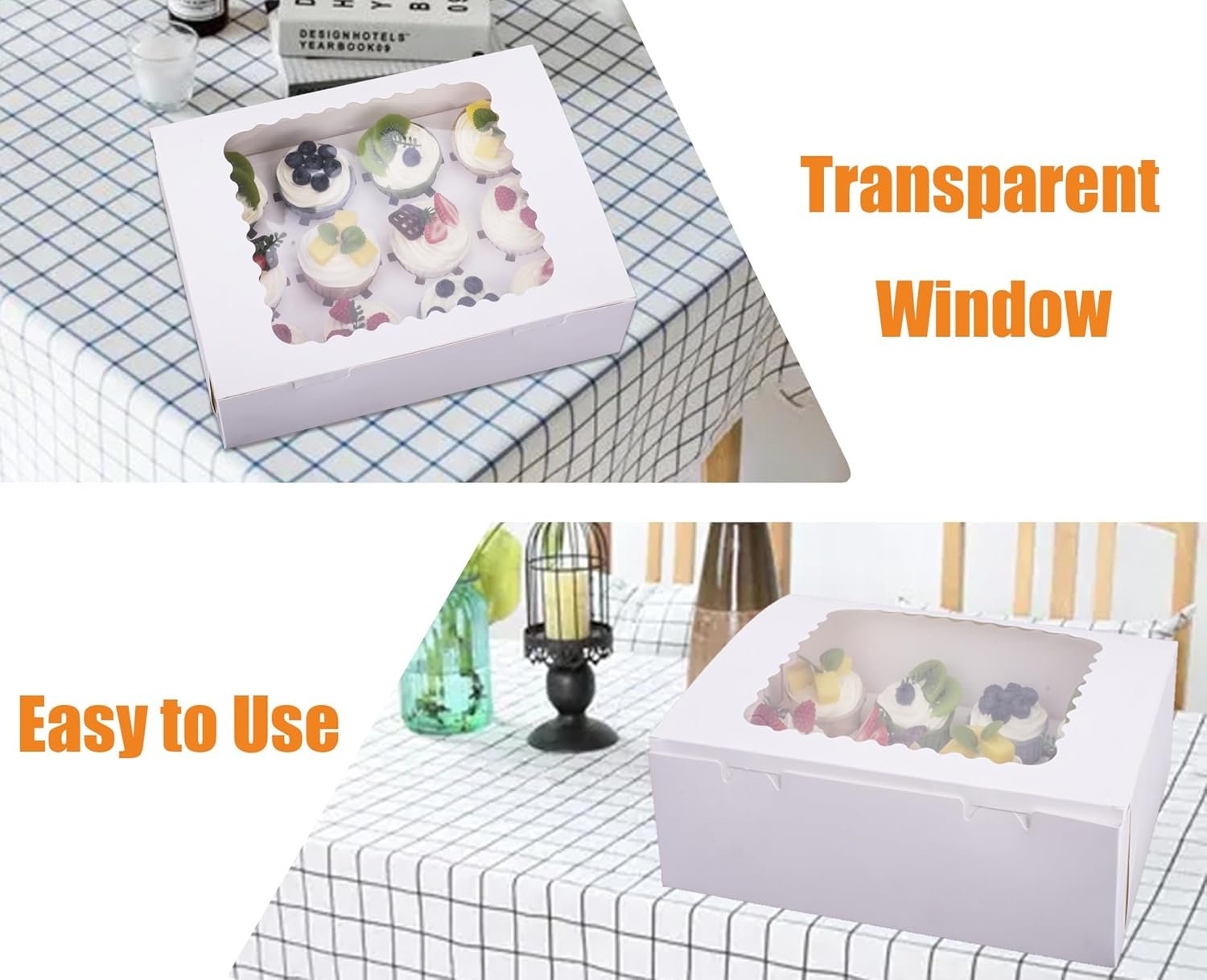 Wholesale 30-Set Food Grade Cupcake Boxes Hold 12 Standard Cupcakes with Windows and Inserts White Bakery Carriers for Muffins Pastries Manufacturer Wholesale 30-Set Food Grade Cupcake Boxes Hold 12 Standard Cupcakes with Windows and Inserts White Bakery Carriers for Muffins Pastries Manufacturer