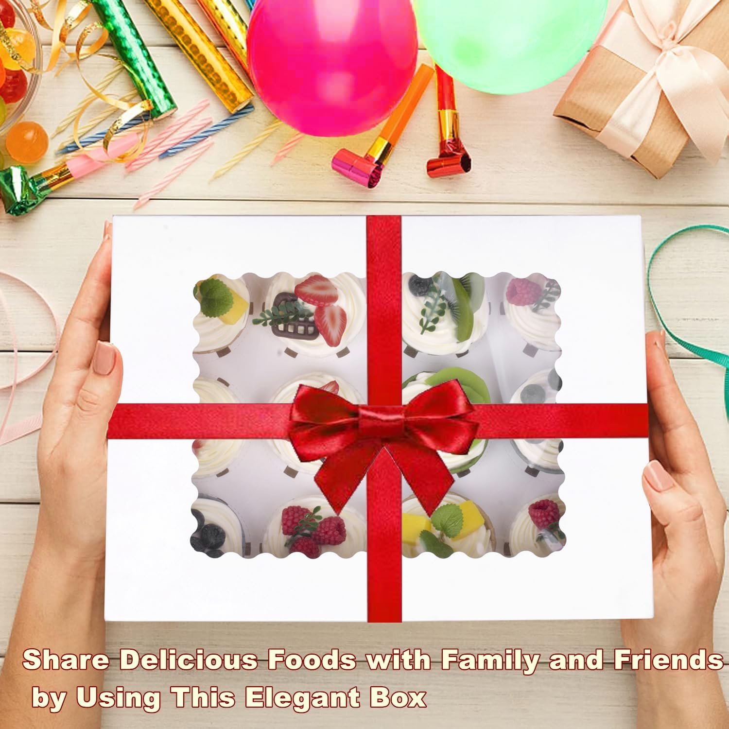 Wholesale 30-Set Food Grade Cupcake Boxes Hold 12 Standard Cupcakes with Windows and Inserts White Bakery Carriers for Muffins Pastries Manufacturer Wholesale 30-Set Food Grade Cupcake Boxes Hold 12 Standard Cupcakes with Windows and Inserts White Bakery Carriers for Muffins Pastries Manufacturer