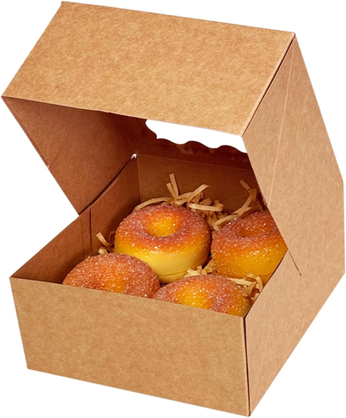 Wholesale Auto-Pop Up 6x6x3 Inch Brown Cookie Box with Window 30Pcs Pastry Macaron Bakery Packaging Factory Wholesale Auto-Pop Up 6x6x3 Inch Brown Cookie Box with Window 30Pcs Pastry Macaron Bakery Packaging Factory