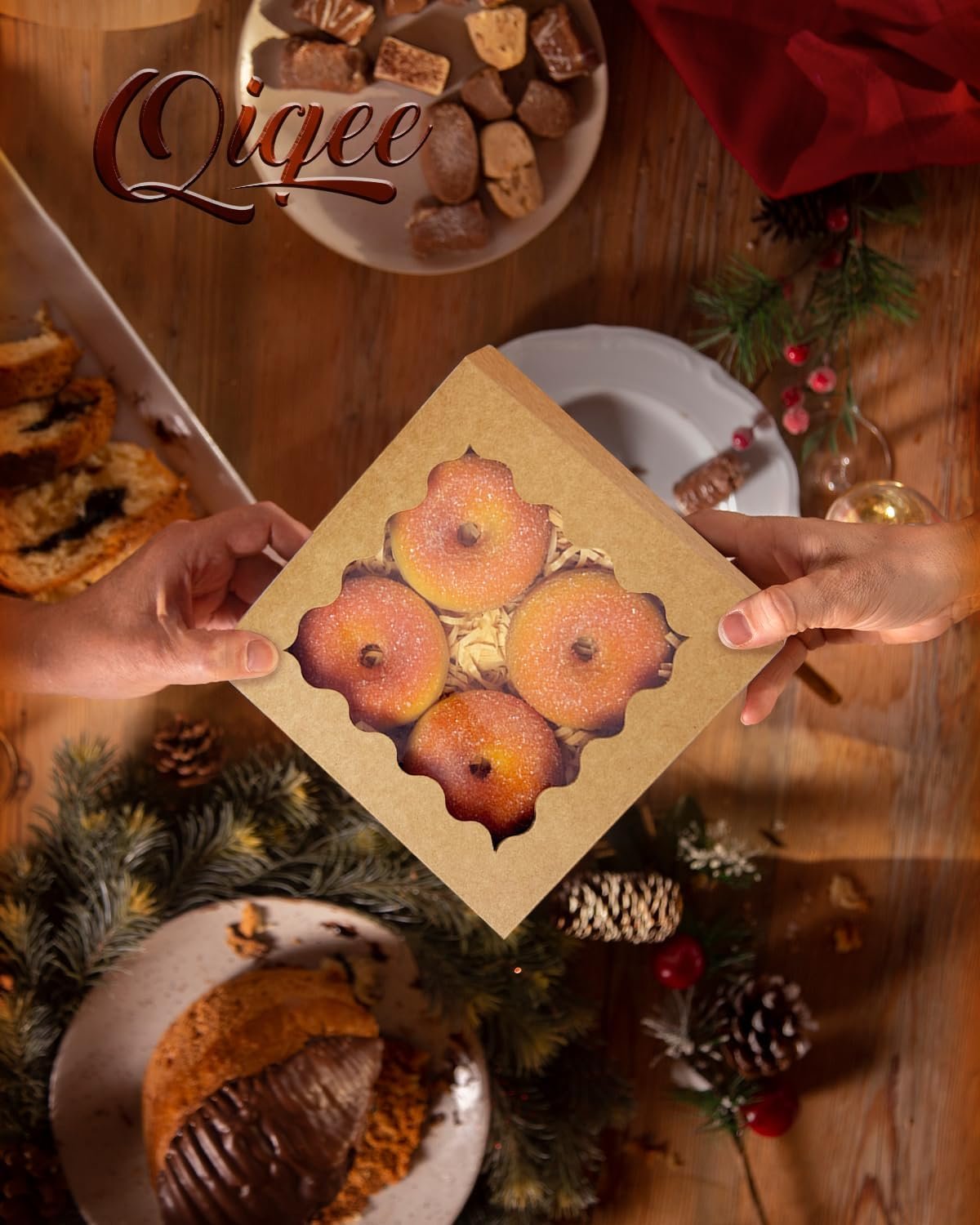 Wholesale Auto-Pop Up 6x6x3 Inch Brown Cookie Box with Window 30Pcs Pastry Macaron Bakery Packaging Factory Wholesale Auto-Pop Up 6x6x3 Inch Brown Cookie Box with Window 30Pcs Pastry Macaron Bakery Packaging Factory