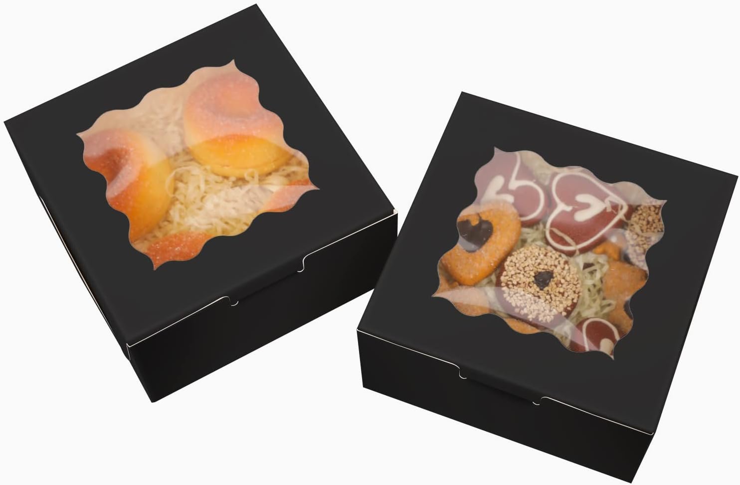 Wholesale Black Bakery Boxes with Window 6x6x3 Inches Thick Sturdy for Macarons Pastries Cookies Bakeries 60 Pack Manufacturer