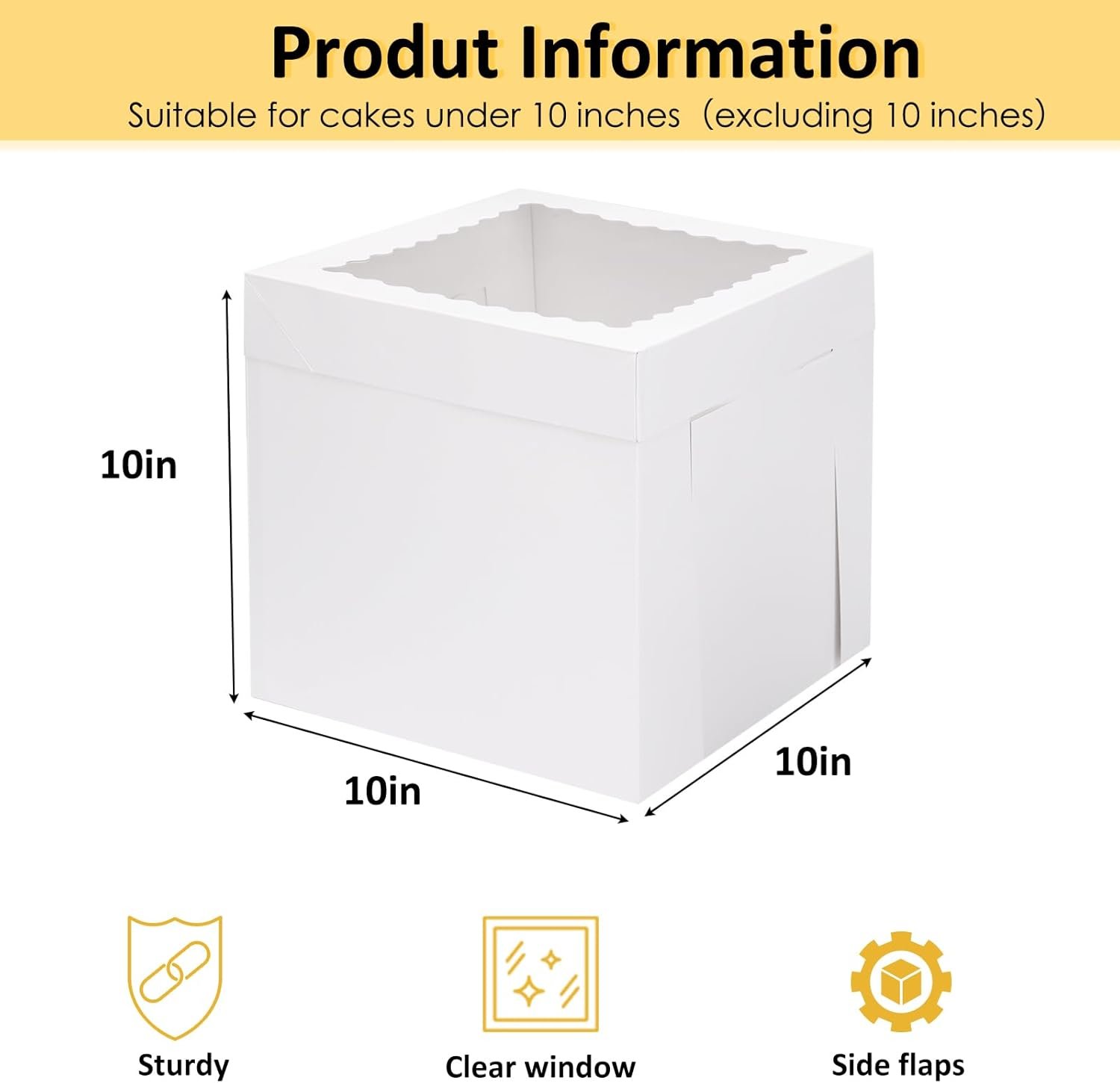 Wholesale 16pcs 10x10x10 Inches Tall White Square Cake Boxes for Tier Cakes Take Out Carrier Containers Birthday Wedding Party Manufacturer