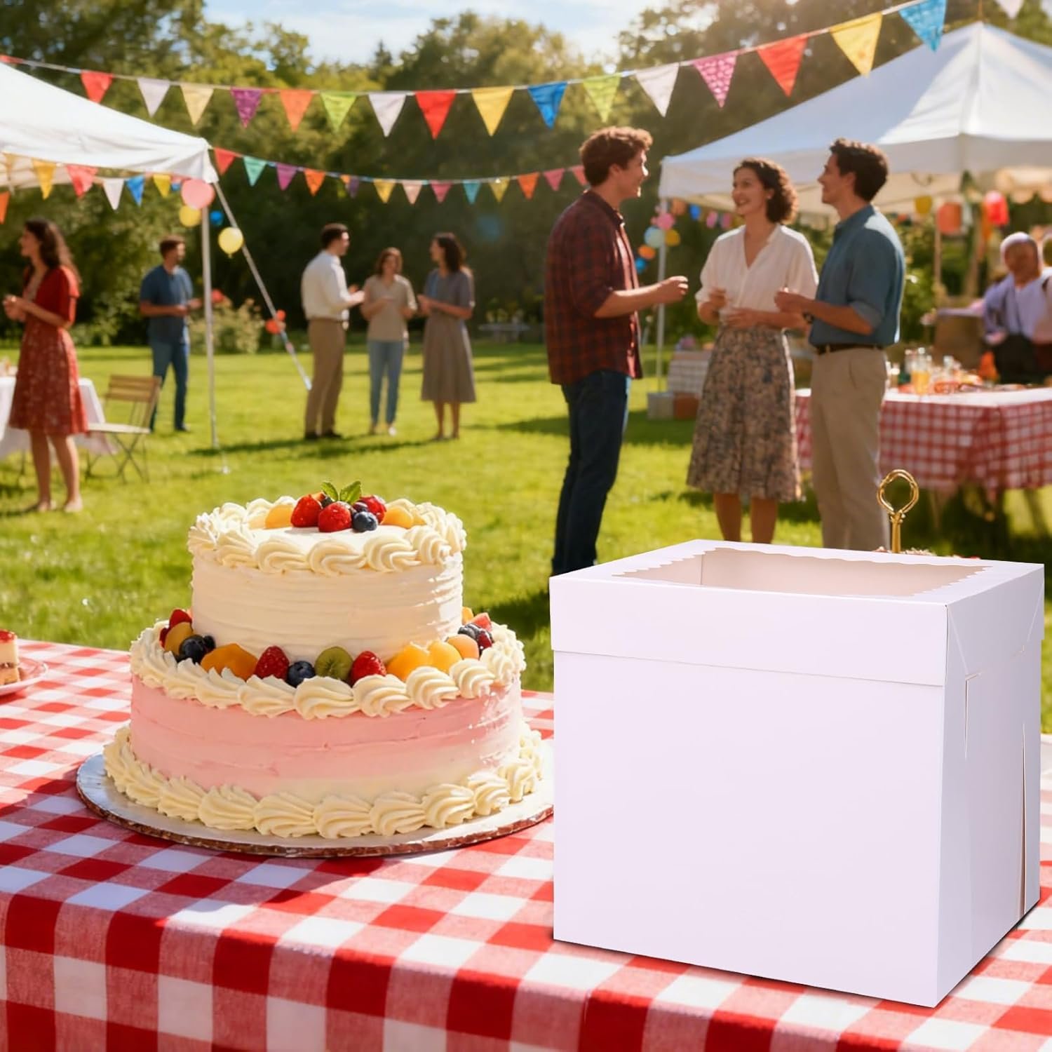 Wholesale 16pcs 10x10x10 Inches Tall White Square Cake Boxes for Tier Cakes Take Out Carrier Containers Birthday Wedding Party Manufacturer