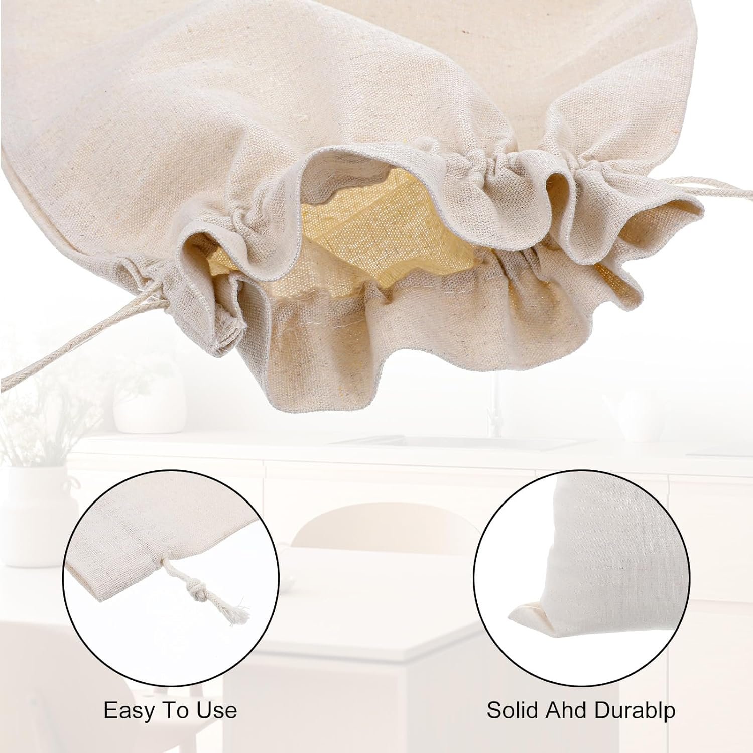Wholesale 2 Pack Reusable Linen Drawstring Bread Bags for Sourdough Homemade Bread Storage Eco-Friendly Durable 15.75 Wholesale 2 Pack Reusable Linen Drawstring Bread Bags for Sourdough Homemade Bread Storage Eco-Friendly Durable 15.75