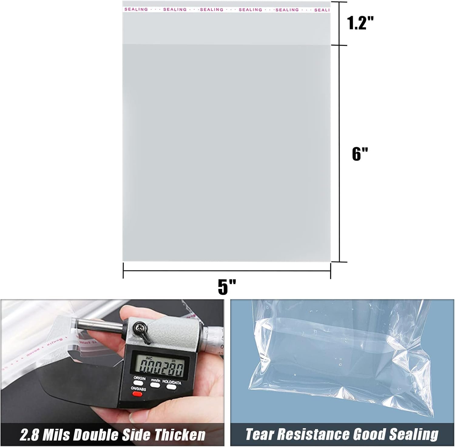 Wholesale 5x6 Inch Clear Cellophane Cookie Bags Individual Treat Packaging Self Adhesive Plastic Wrappers 100PCS for Candy Gifts Manufacturer