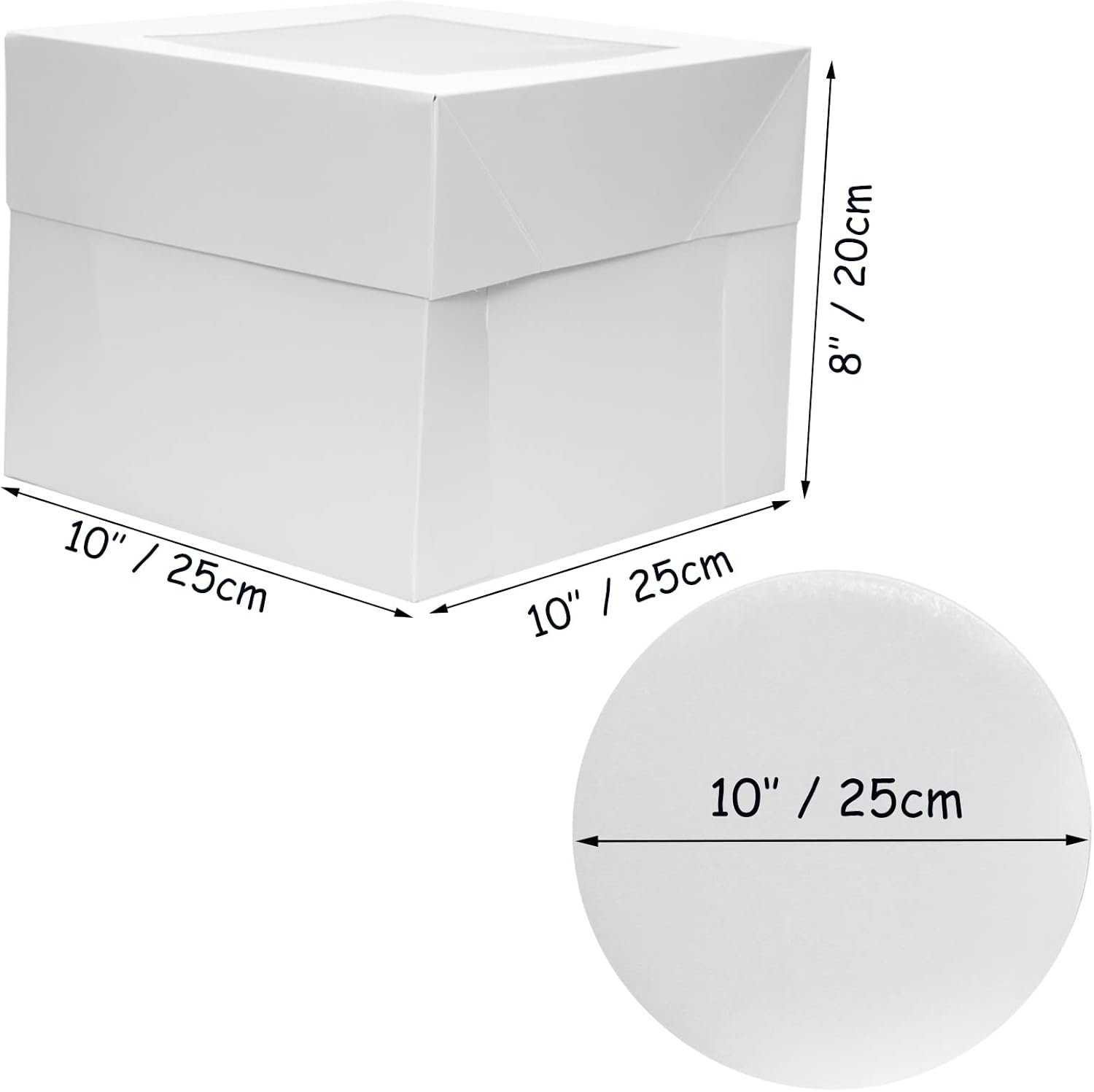 Wholesale 3 Sets 10x10x8 Inches Cake Boxes with Boards for Bakery Manufacturer