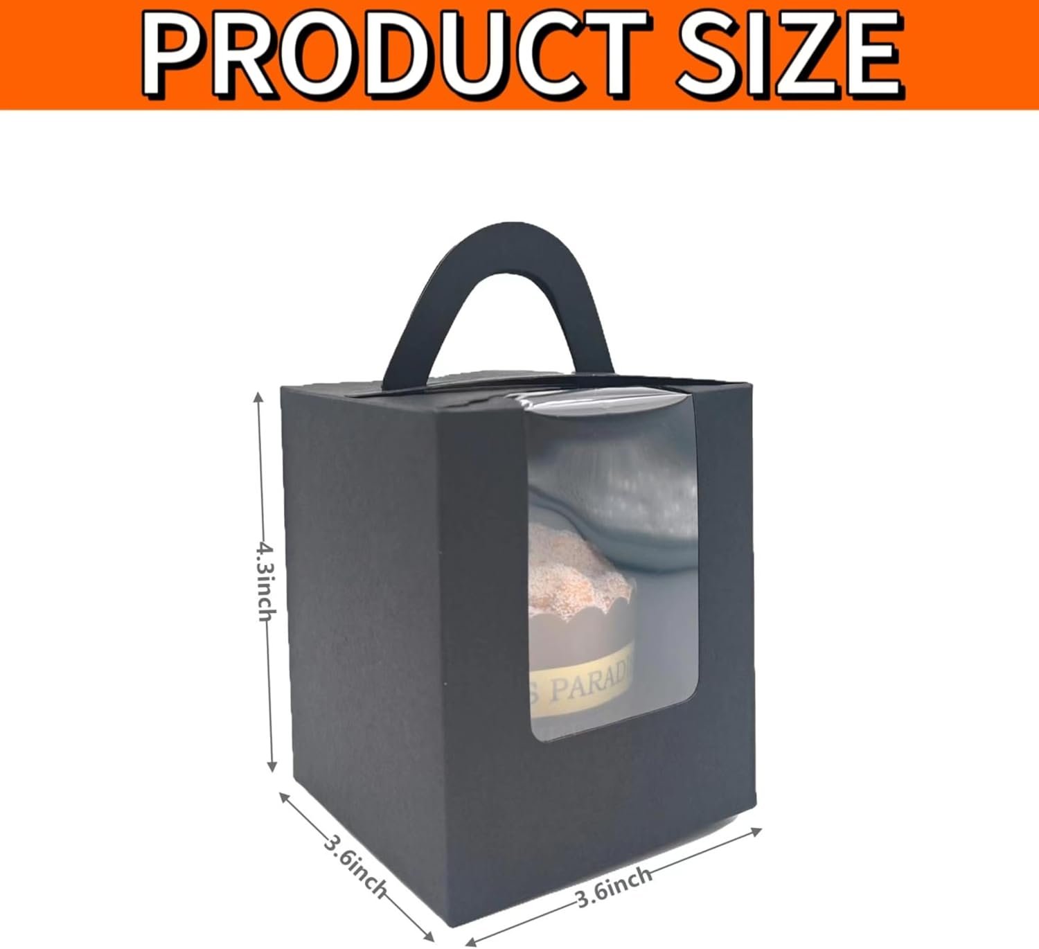 Wholesale 50 Pack Premium Individual Cupcake Boxes with Clear Display Window Food Grade Black Containers for Cupcakes Muffins Cookies Manufacturer