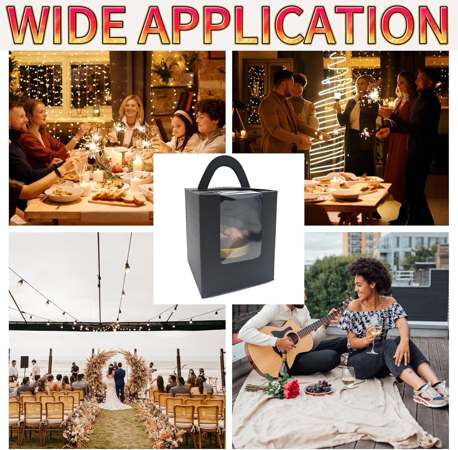 Wholesale 50 Pack Premium Individual Cupcake Boxes with Clear Display Window Food Grade Black Containers for Cupcakes Muffins Cookies Manufacturer