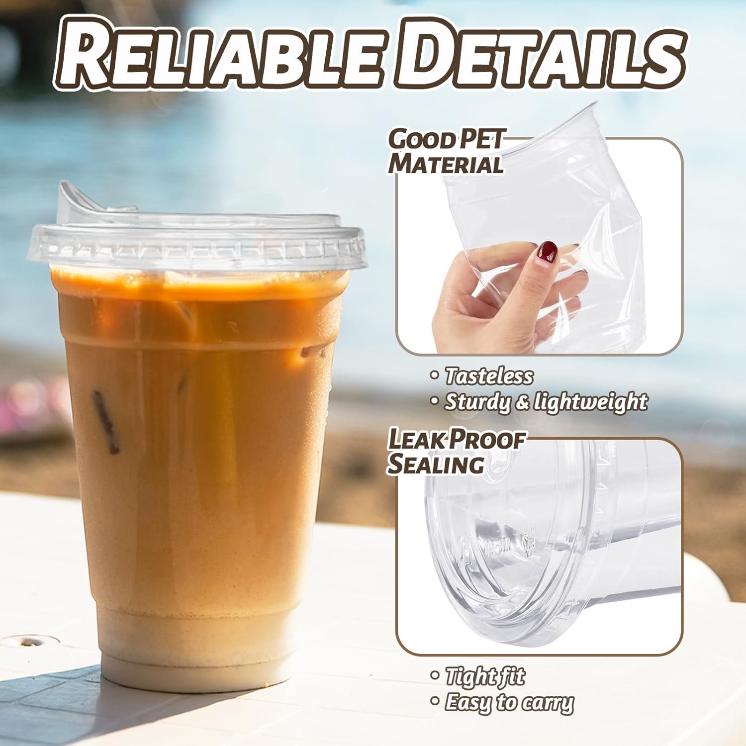 Wholesale 20 oz Clear Disposable Plastic Cups with Strawless Sip Lids 25 Sets for Iced Coffee Smoothies Cold Drinks Party Manufacturer