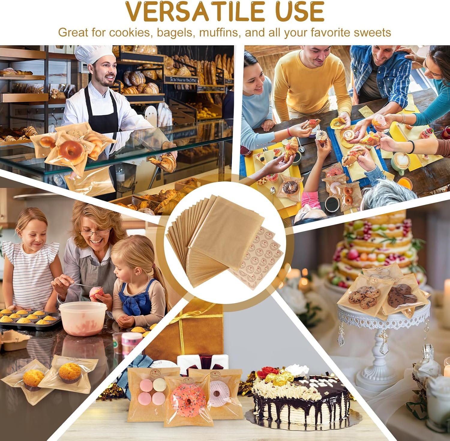 Wholesale Small Brown Paper Cookie Bags with Window 100 Pcs Thank You Stickers 5.7 x 6.5 Inch Heat Sealable Kraft Bakery Bags for Gifts Treats Snacks Baked Goods Manufacturer Wholesale Small Brown Paper Cookie Bags with Window 100 Pcs Thank You Stickers 5.7 x 6.5 Inch Heat Sealable Kraft Bakery Bags for Gifts Treats Snacks Baked Goods Manufacturer