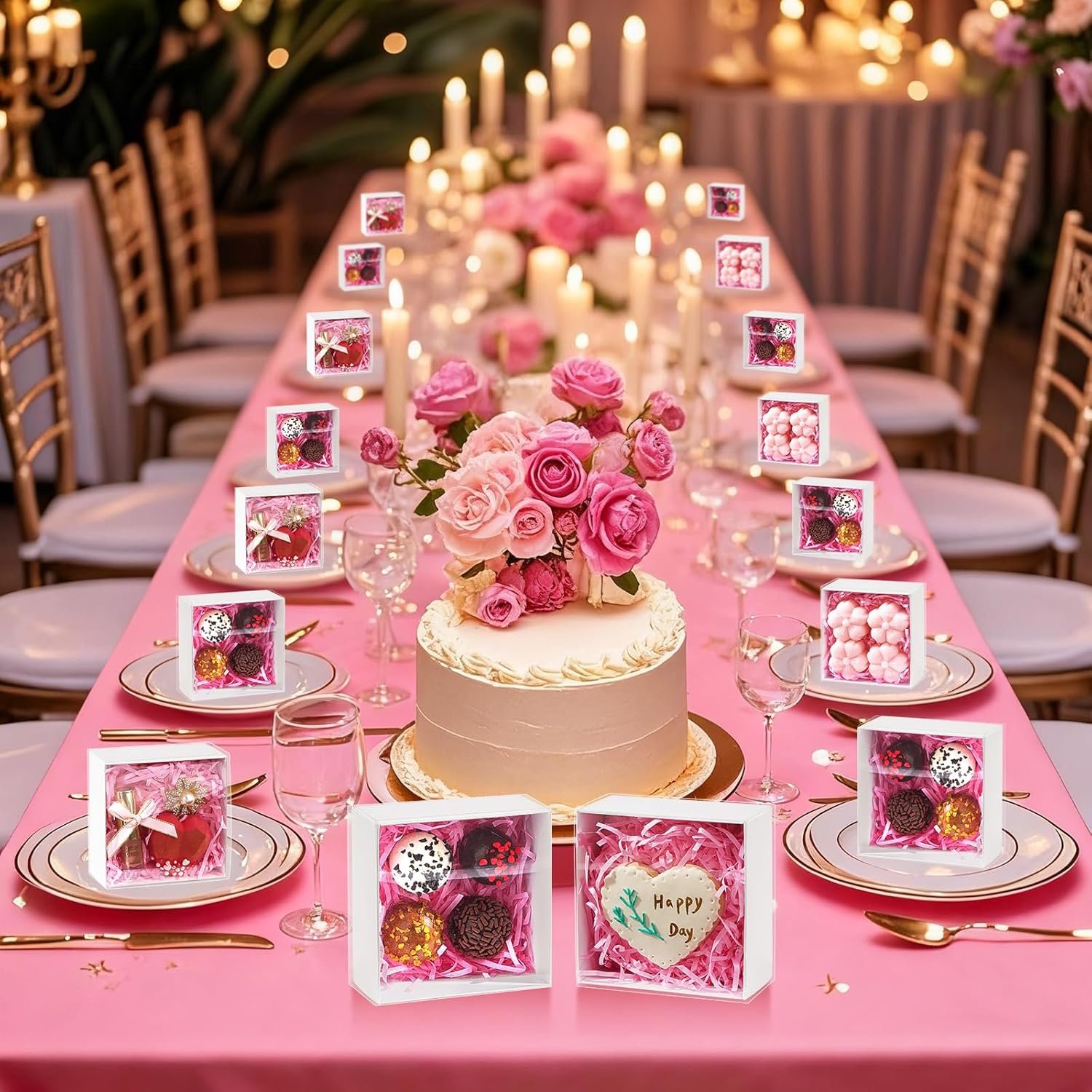 Wholesale 25-Pack 4x4x2 Inch White Bakery Boxes with Clear Lids for Strawberries Cookies Macarons Donuts Desserts Holiday Gift Party Favor Packaging Christmas Birthdays Weddings Manufacturer