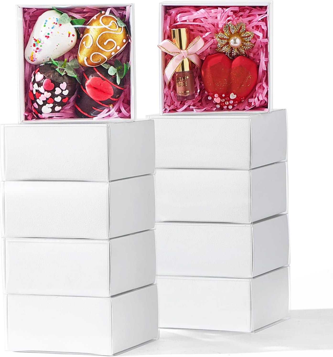 Wholesale 25-Pack 4x4x2 Inch White Bakery Boxes with Clear Lids for Strawberries Cookies Macarons Donuts Desserts Holiday Gift Party Favor Packaging Christmas Birthdays Weddings Manufacturer