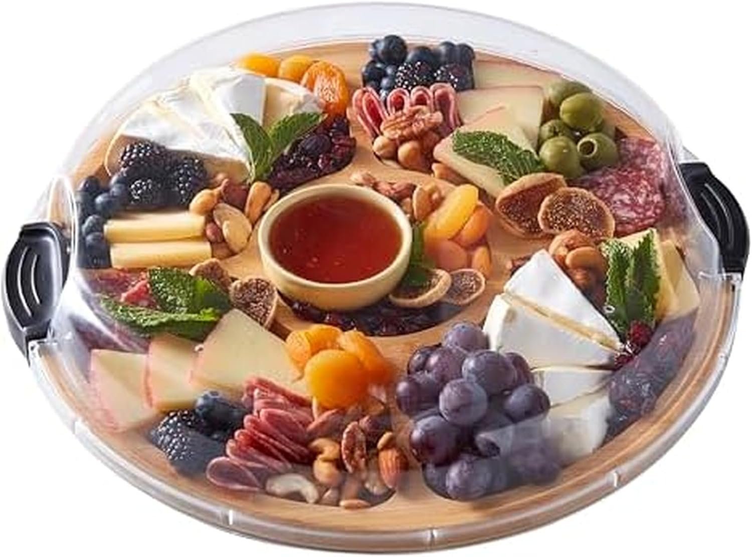 OEM Build-a-Board Cutting Board with Five Compartments and Clear Locking Lid for Charcuterie Snacks Bamboo Manufacturer