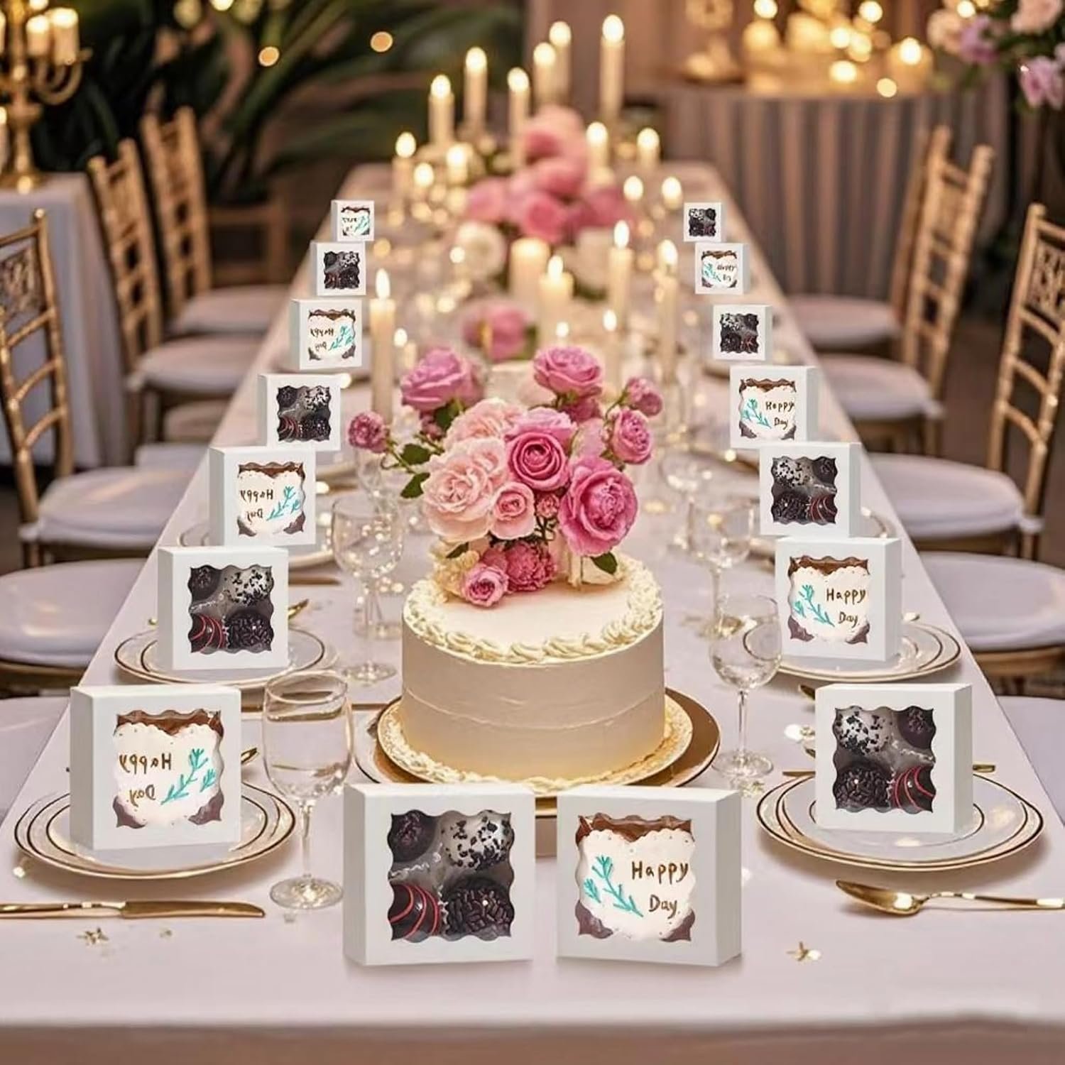 Wholesale 3.2x3.2x1.5 Inches 50PCS Mini Bakery Boxes with Window for Cookies Soap Chocolate Truffle Donut Macaron White Manufacturer Wholesale 3.2x3.2x1.5 Inches 50PCS Mini Bakery Boxes with Window for Cookies Soap Chocolate Truffle Donut Macaron White Manufacturer