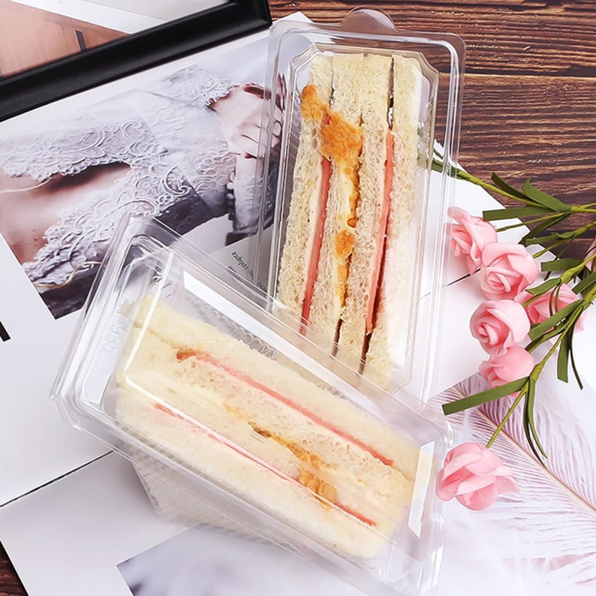 Wholesale Disposable Sandwich Box and Cake Triangle Container with Lid for Food Storage and Dessert Serving 70pcs Set Manufacturer
