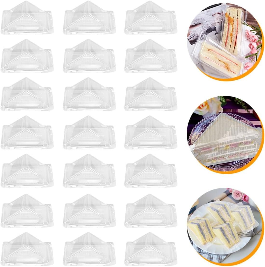 Wholesale Disposable Sandwich Box and Cake Triangle Container with Lid for Food Storage and Dessert Serving 70pcs Set Manufacturer