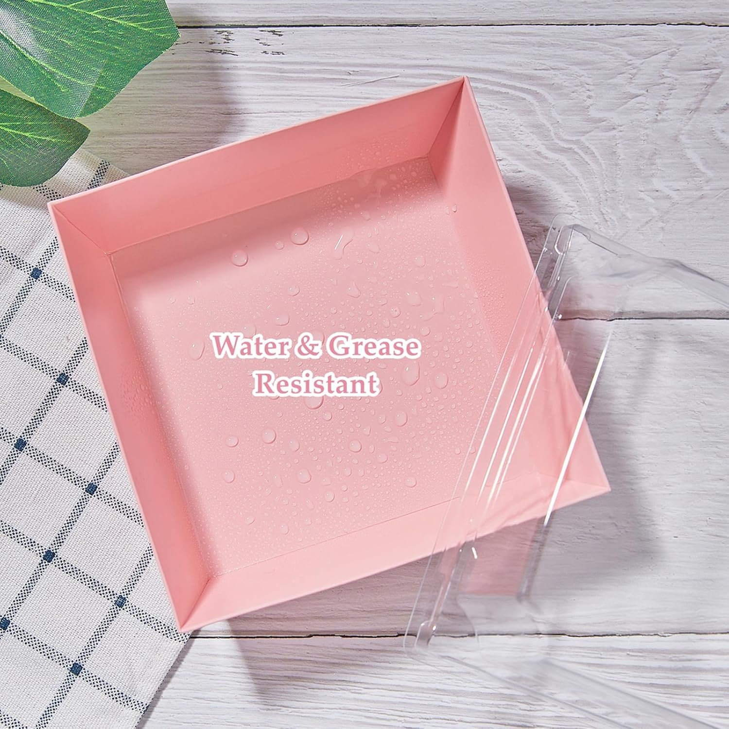 Wholesale 50 Pack 4x4 Inch Small Charcuterie Boxes with Clear Lids Disposable Paper Food Containers for Bakery Treats Desserts Cake Slices Cookies Strawberries Pink Manufacturer