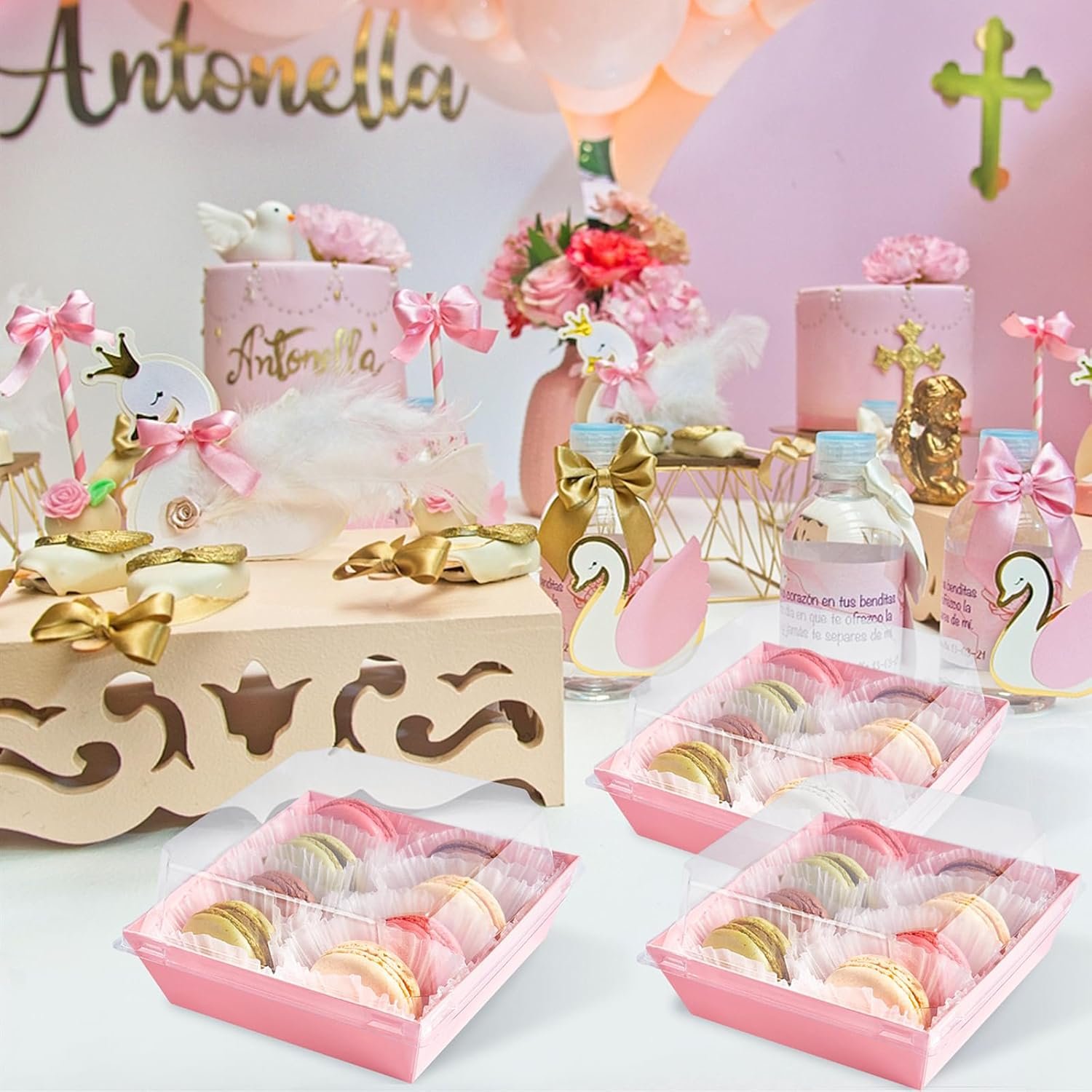 Wholesale 50 Pack 4x4 Inch Small Charcuterie Boxes with Clear Lids Disposable Paper Food Containers for Bakery Treats Desserts Cake Slices Cookies Strawberries Pink Manufacturer