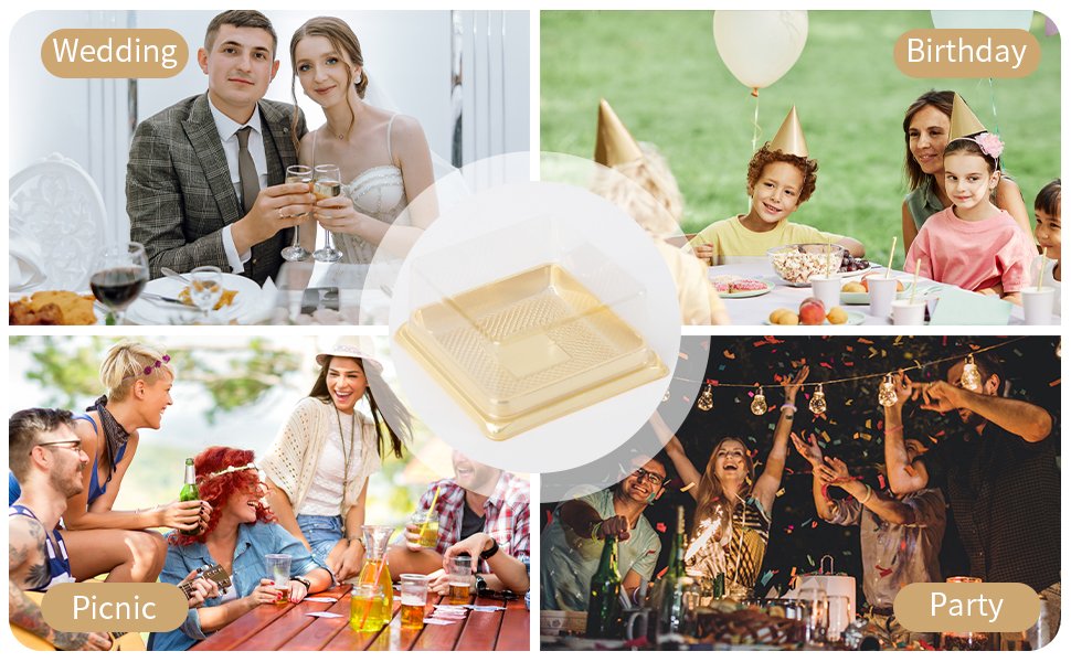 Wholesale 50 Pack Clear Plastic Mini Cake Boxes 3 Inch Bottom x 1-1/2 Inch Height for Gold Cake Pans Muffins Cookies Wedding Birthday Gifts Manufacturer Wholesale 50 Pack Clear Plastic Mini Cake Boxes 3 Inch Bottom x 1-1/2 Inch Height for Gold Cake Pans Muffins Cookies Wedding Birthday Gifts Manufacturer