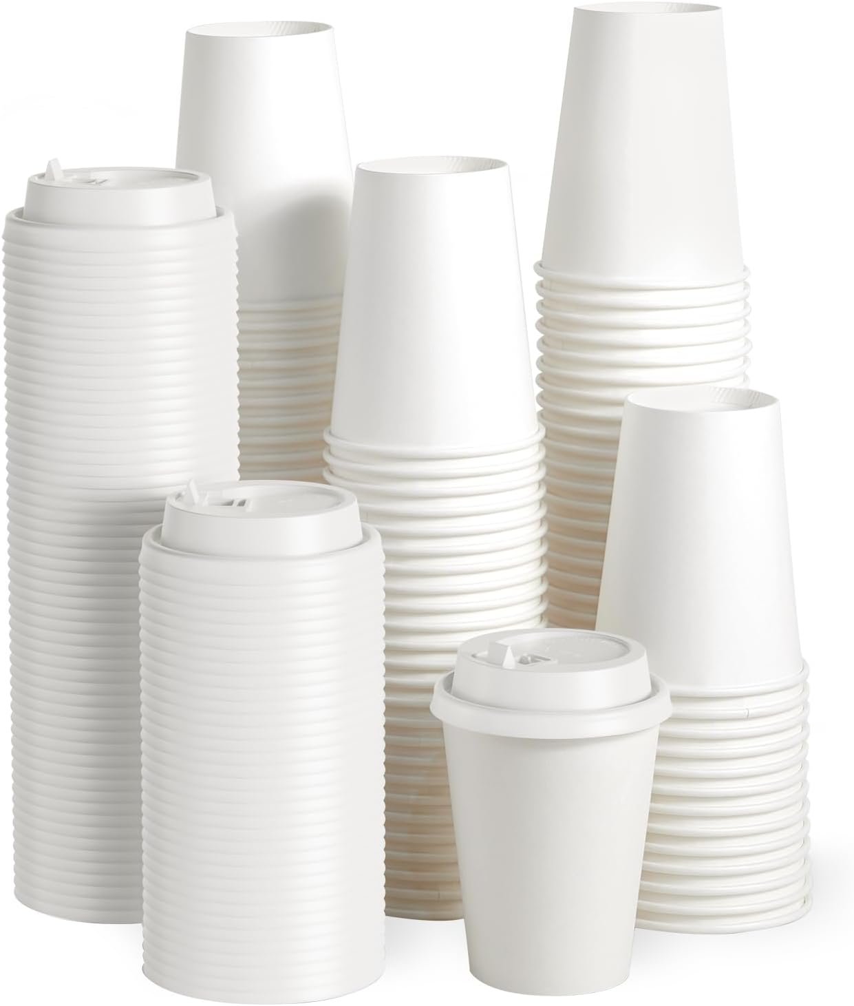 Wholesale [100 Pack] 12 oz Disposable Paper Coffee Cups with Lids for Hot/Cold Beverages Water Juice Tea Suitable for Home Shops Cafes Manufacturer