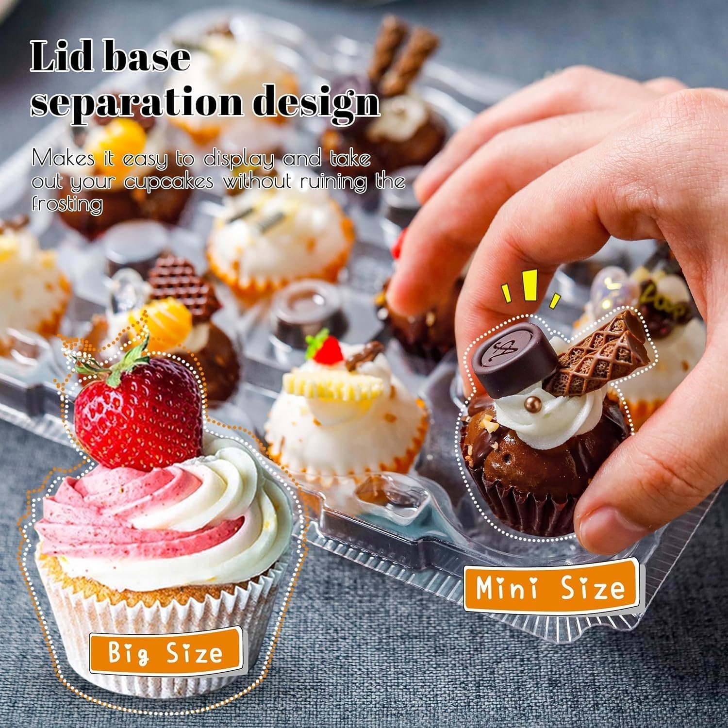 Wholesale 20 Pack 12 Count Mini Cupcake Containers with Detachable Tall Dome Lids Stackable Plastic Holders for 240 Cupcakes BPA Free Manufacturer Wholesale 20 Pack 12 Count Mini Cupcake Containers with Detachable Tall Dome Lids Stackable Plastic Holders for 240 Cupcakes BPA Free Manufacturer