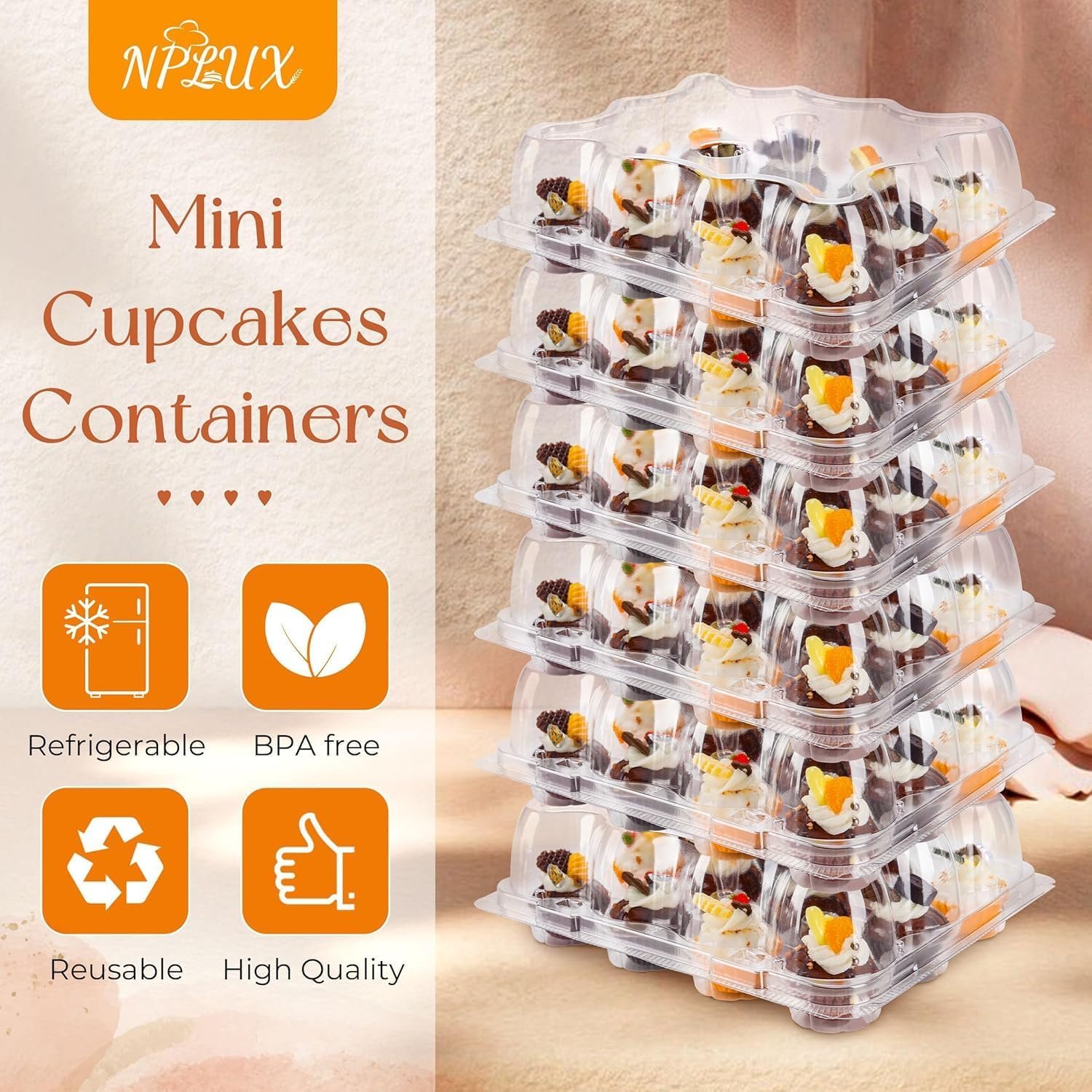 Wholesale 20 Pack 12 Count Mini Cupcake Containers with Detachable Tall Dome Lids Stackable Plastic Holders for 240 Cupcakes BPA Free Manufacturer Wholesale 20 Pack 12 Count Mini Cupcake Containers with Detachable Tall Dome Lids Stackable Plastic Holders for 240 Cupcakes BPA Free Manufacturer