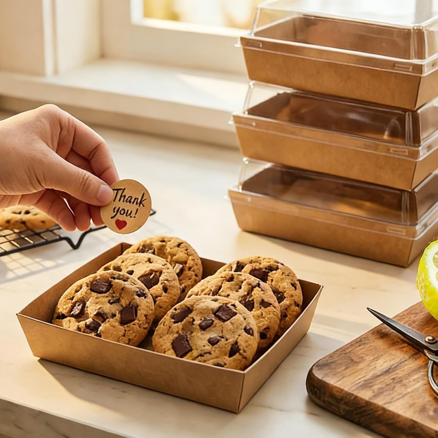 Wholesale 50 Pack 7x5 Inch Brown Paper Charcuterie Boxes with Clear Lids Rope Handles and Stickers Disposable Bakery Dessert Sandwich Food Containers for Cookies Donuts Salad Pastry Strawberries Manufacturer Wholesale 50 Pack 7x5 Inch Brown Paper Charcuterie Boxes with Clear Lids Rope Handles and Stickers Disposable Bakery Dessert Sandwich Food Containers for Cookies Donuts Salad Pastry Strawberries Manufacturer