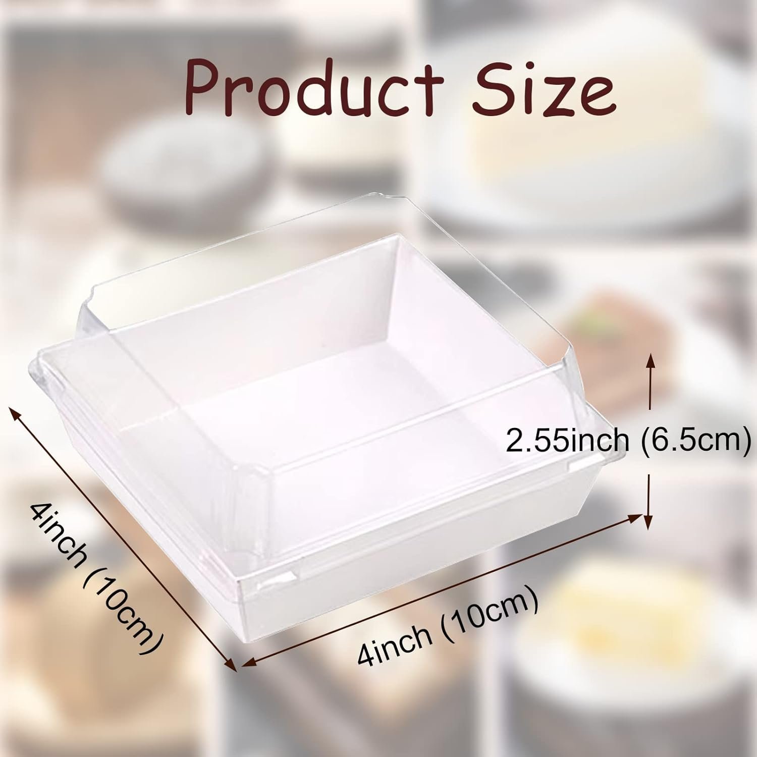 Wholesale 100 Pack 4x4x2.55 Inches Charcuterie Boxes with Clear Lids for Bakery Cookies Chocolate Covered Strawberries Mini Cake Pie Cinnamon Roll Treats Parties Manufacturer