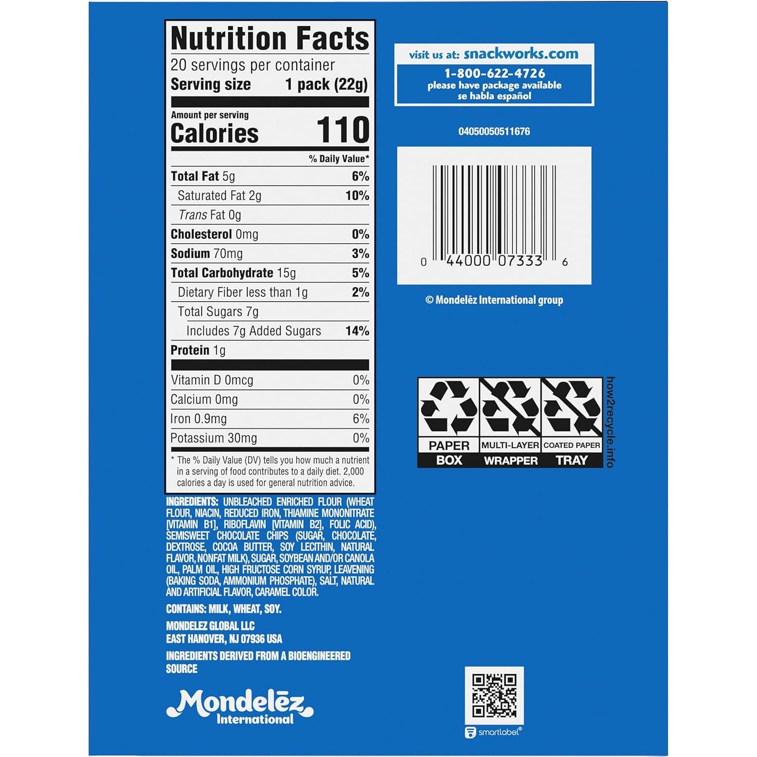 Wholesale Original Chocolate Chip Cookies 20 Snack Packs 2 Cookies Per Pack Manufacturer