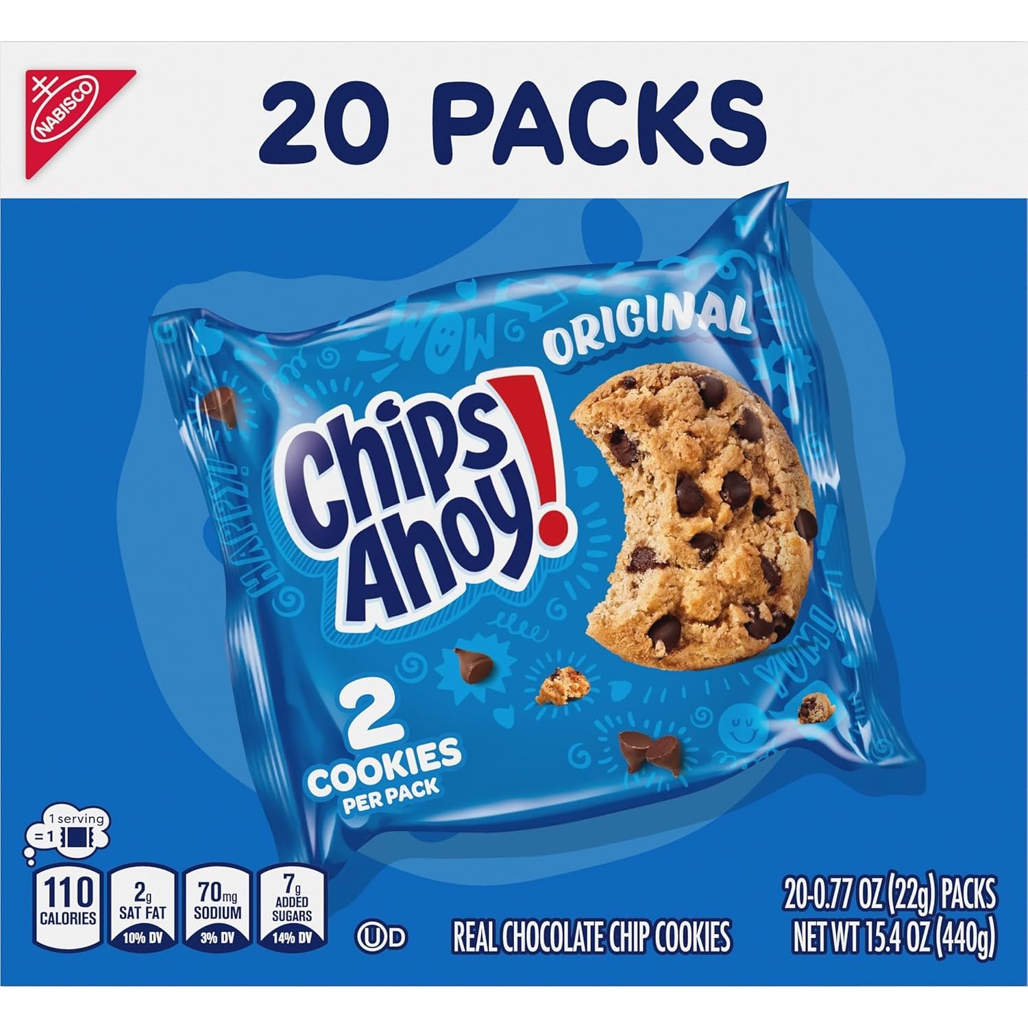 Wholesale Original Chocolate Chip Cookies 20 Snack Packs 2 Cookies Per Pack Manufacturer
