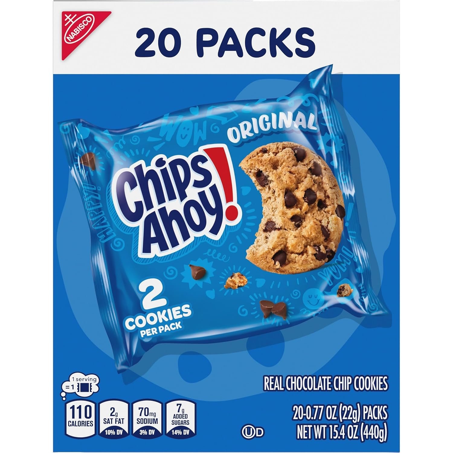 Wholesale Original Chocolate Chip Cookies 20 Snack Packs 2 Cookies Per Pack Manufacturer