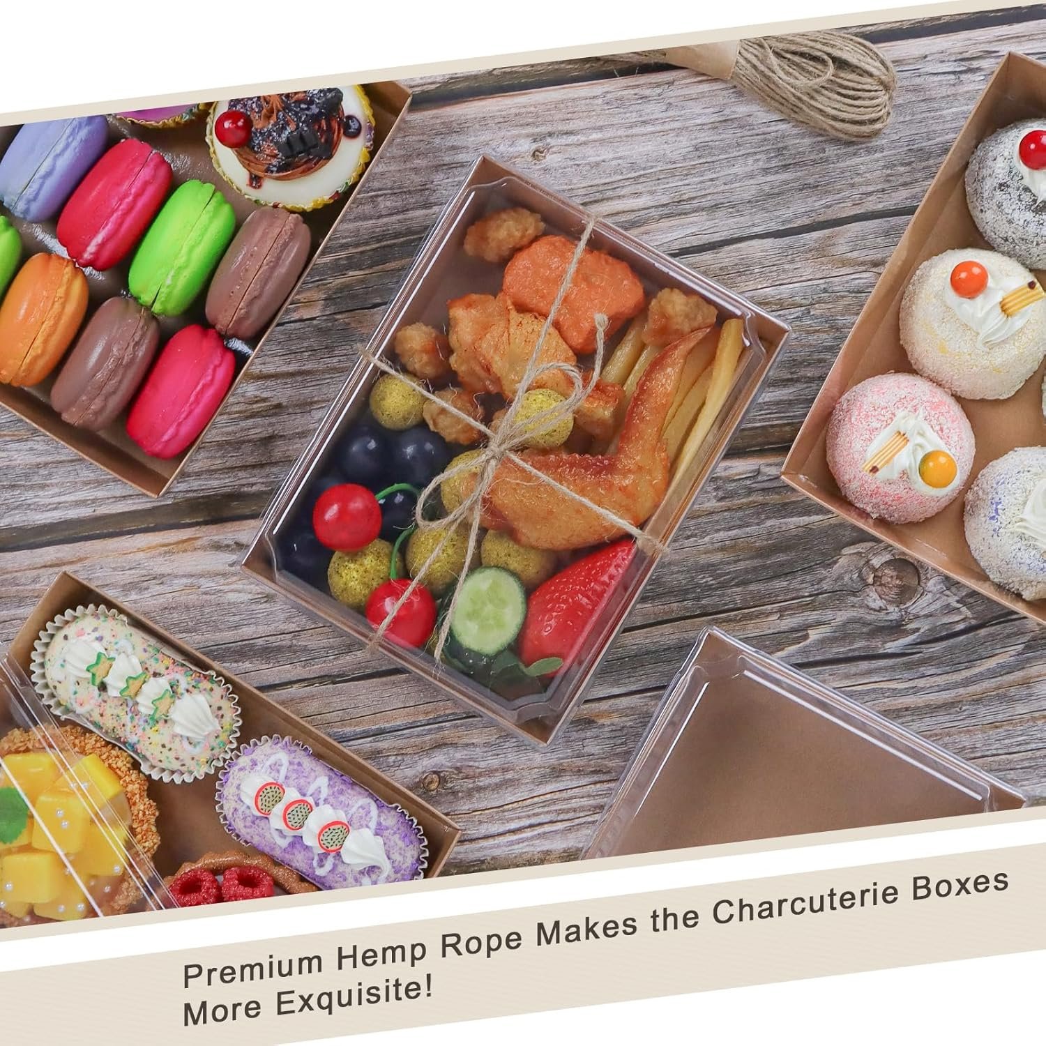 Wholesale 7x5 Inch Charcuterie Boxes with Clear Lids 80 Pack Disposable Paper Food Containers for Bakery Cake Strawberries Cookies Cupcakes Brown Manufacturer