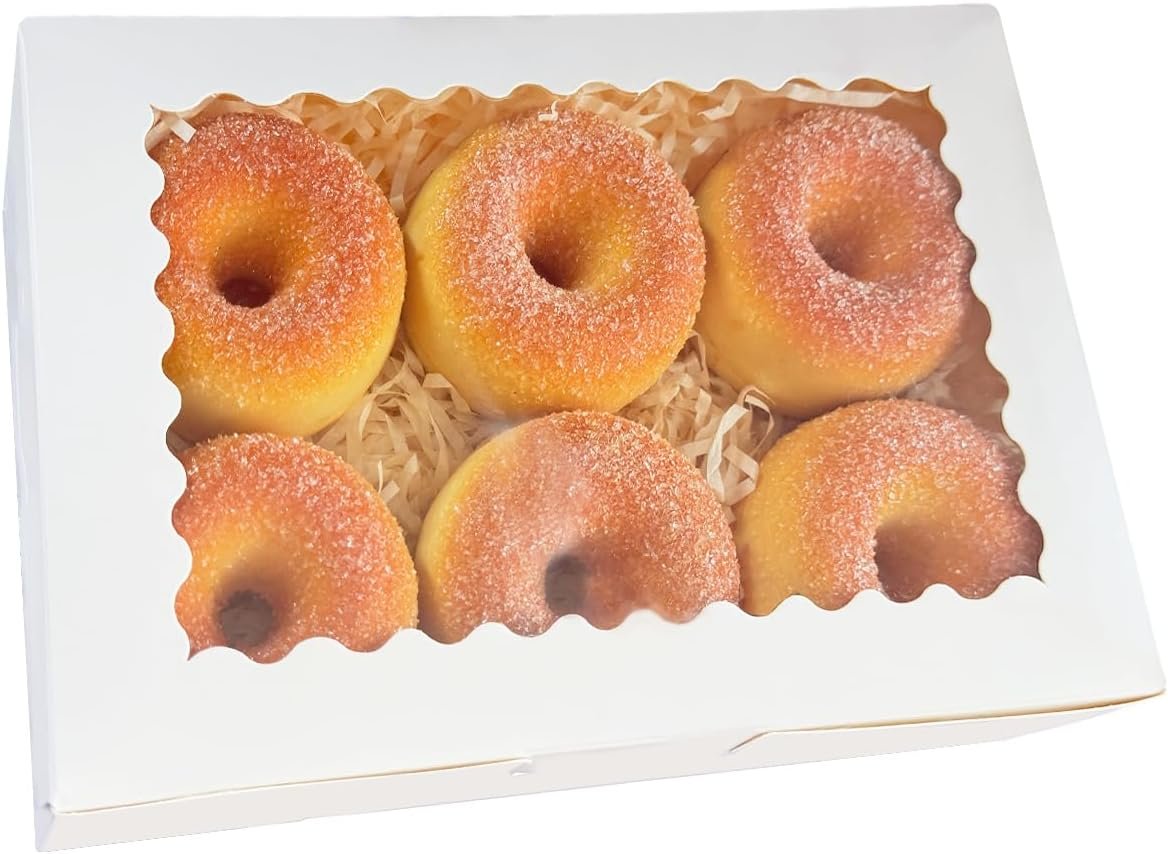 Wholesale 50Pcs White Cookie Box with Window 9x6x2.5 Inch Pastry Macaron Bakery Packaging Manufacturer