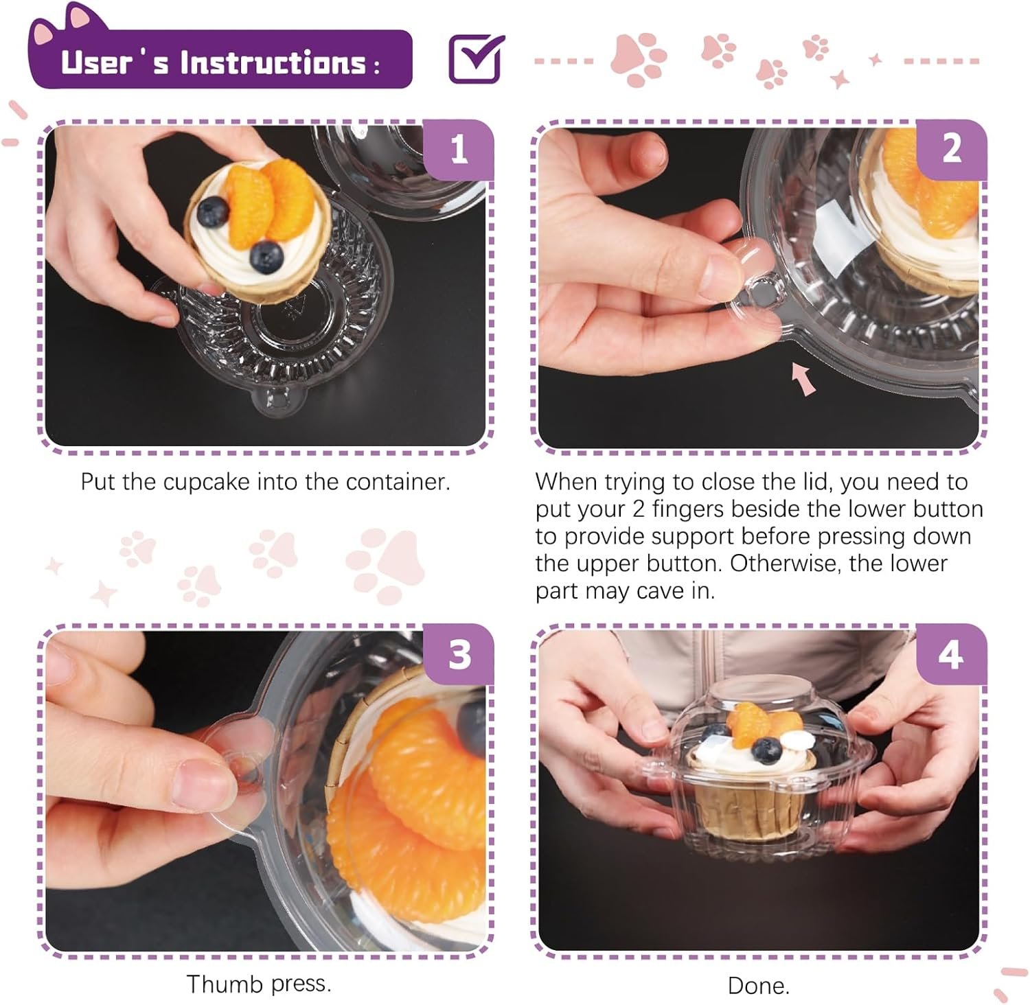 Wholesale 80 Pack Individual Cupcake Containers with Lids 4.3 x 3.2 Inches Clear Plastic Holders for Weddings Baby Showers Birthday Parties Manufacturer