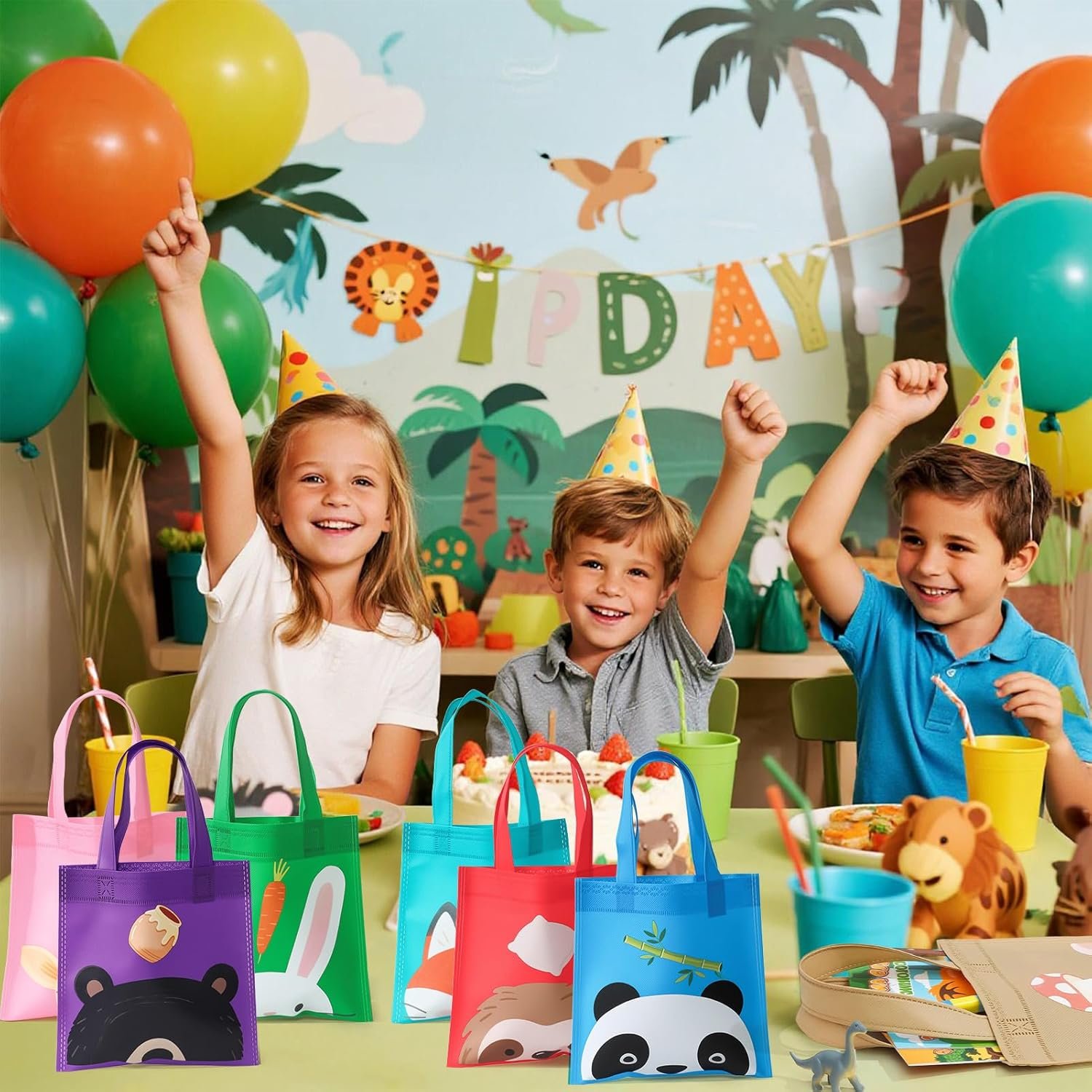 Wholesale 12PCS Non-Woven Safari Goodie Bags Jungle Party Favor Totes with Handles Double-Sided Animal Prints for Kids Birthday Baby Shower Daily Use Gift Bags Party Decorations Manufacturer Wholesale 12PCS Non-Woven Safari Goodie Bags Jungle Party Favor Totes with Handles Double-Sided Animal Prints for Kids Birthday Baby Shower Daily Use Gift Bags Party Decorations Manufacturer