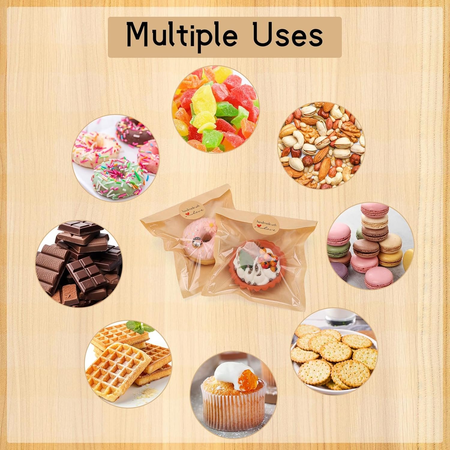 Wholesale 120 Pack 5.7x6.5 Inch Heat Sealable Grease Resistant Brown Paper Cookie Bags with Window for Bakery Donuts Treats Brownies Waffles Snacks Factory Wholesale 120 Pack 5.7x6.5 Inch Heat Sealable Grease Resistant Brown Paper Cookie Bags with Window for Bakery Donuts Treats Brownies Waffles Snacks Factory