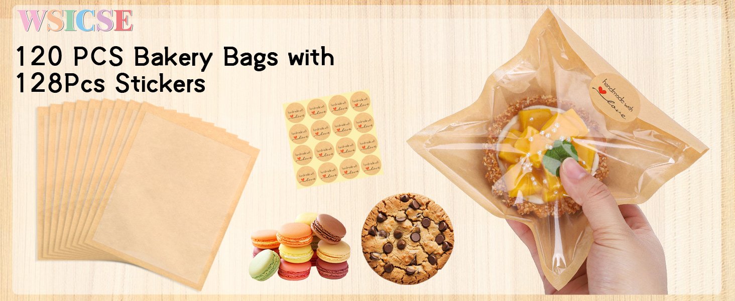 Wholesale 120 Pack 5.7x6.5 Inch Heat Sealable Grease Resistant Brown Paper Cookie Bags with Window for Bakery Donuts Treats Brownies Waffles Snacks Factory Wholesale 120 Pack 5.7x6.5 Inch Heat Sealable Grease Resistant Brown Paper Cookie Bags with Window for Bakery Donuts Treats Brownies Waffles Snacks Factory