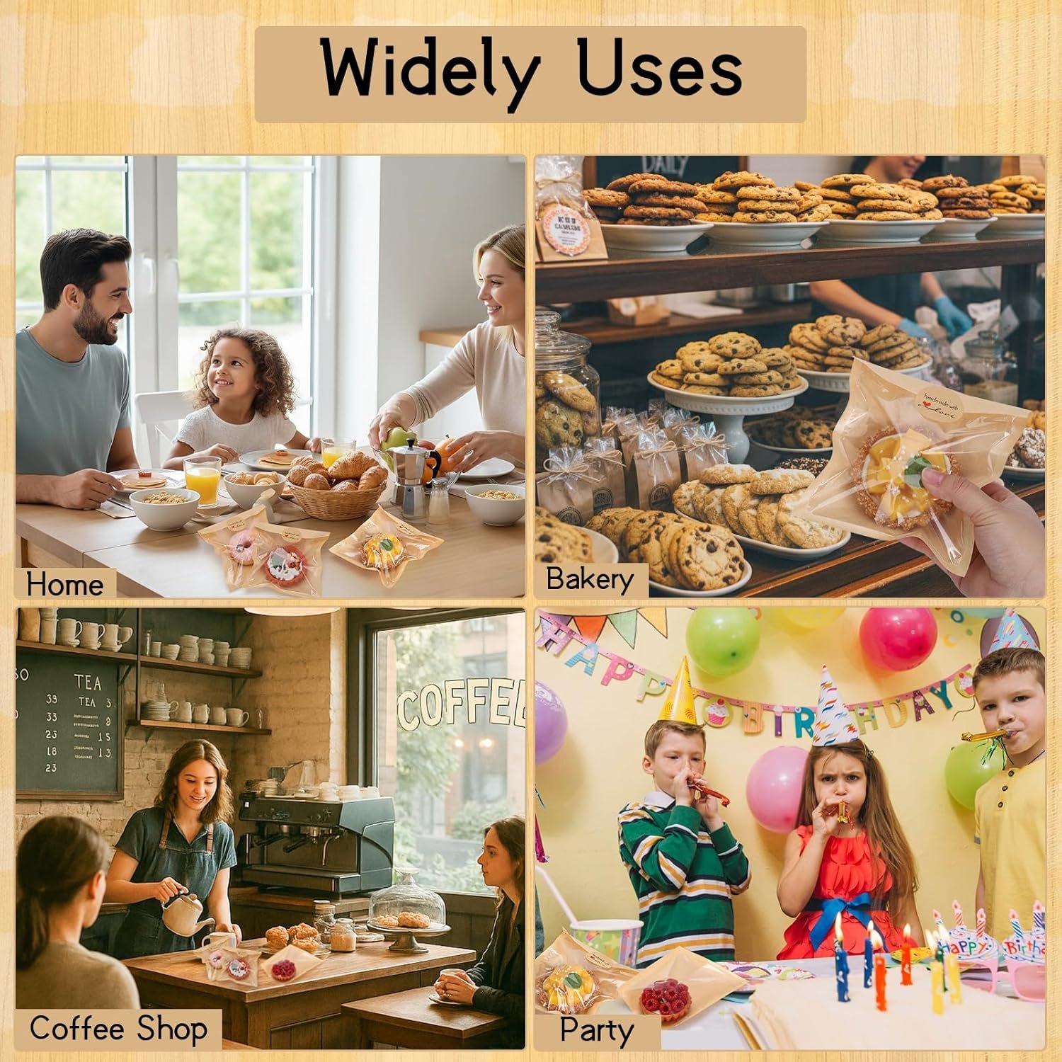 Wholesale 120 Pack 5.7x6.5 Inch Heat Sealable Grease Resistant Brown Paper Cookie Bags with Window for Bakery Donuts Treats Brownies Waffles Snacks Factory Wholesale 120 Pack 5.7x6.5 Inch Heat Sealable Grease Resistant Brown Paper Cookie Bags with Window for Bakery Donuts Treats Brownies Waffles Snacks Factory