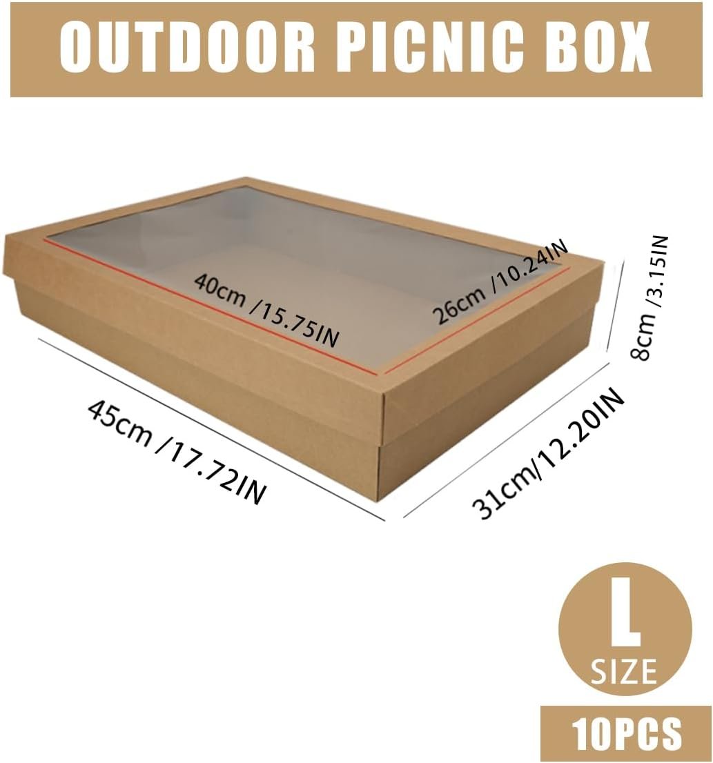 Wholesale 10 Pack Bakery Boxes with Window 17.7x12.2x3.15 Inch Large Cardboard Cookie Pastry Boxes Take Out Containers for Pies Cakes Muffins Pastries Manufacturer