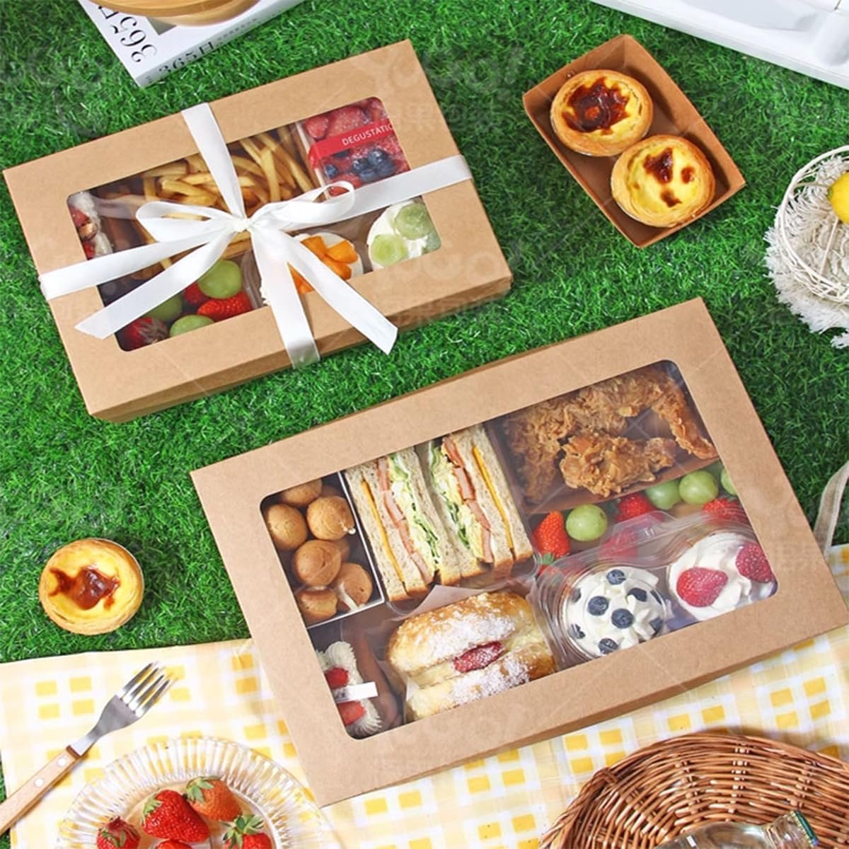 Wholesale 10 Pack Bakery Boxes with Window 17.7x12.2x3.15 Inch Large Cardboard Cookie Pastry Boxes Take Out Containers for Pies Cakes Muffins Pastries Manufacturer