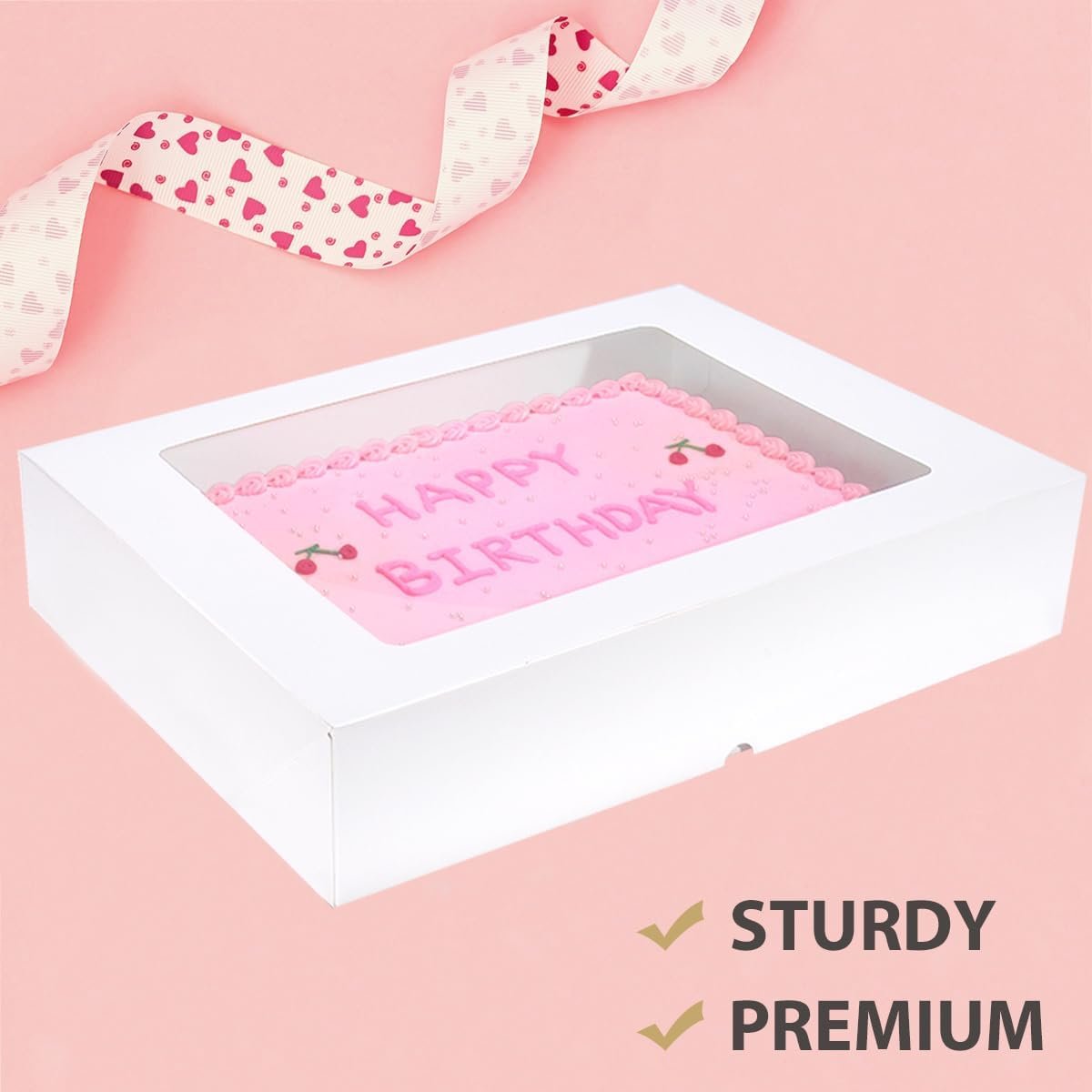 Wholesale 6 Pack 19x14x4 Inch Auto-Popup Large Rectangle Cake Boxes with Thick Cake Boards Half Sheet Bakery Boxes for Pastries Cupcakes Muffins Pies Manufacturer Wholesale 6 Pack 19x14x4 Inch Auto-Popup Large Rectangle Cake Boxes with Thick Cake Boards Half Sheet Bakery Boxes for Pastries Cupcakes Muffins Pies Manufacturer