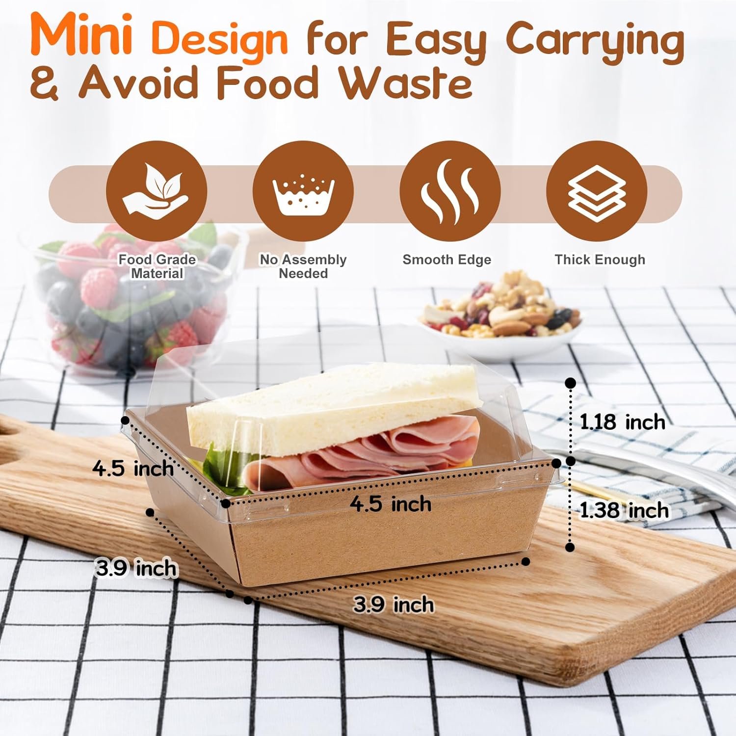 Wholesale Mini Charcuterie Boxes with Clear Lids 4.5x4.5 Inches 20 Pack Brown Square Disposable Bakery Dessert Food Containers for Wedding Party Strawberries Cookies Manufacturer Wholesale Mini Charcuterie Boxes with Clear Lids 4.5x4.5 Inches 20 Pack Brown Square Disposable Bakery Dessert Food Containers for Wedding Party Strawberries Cookies Manufacturer